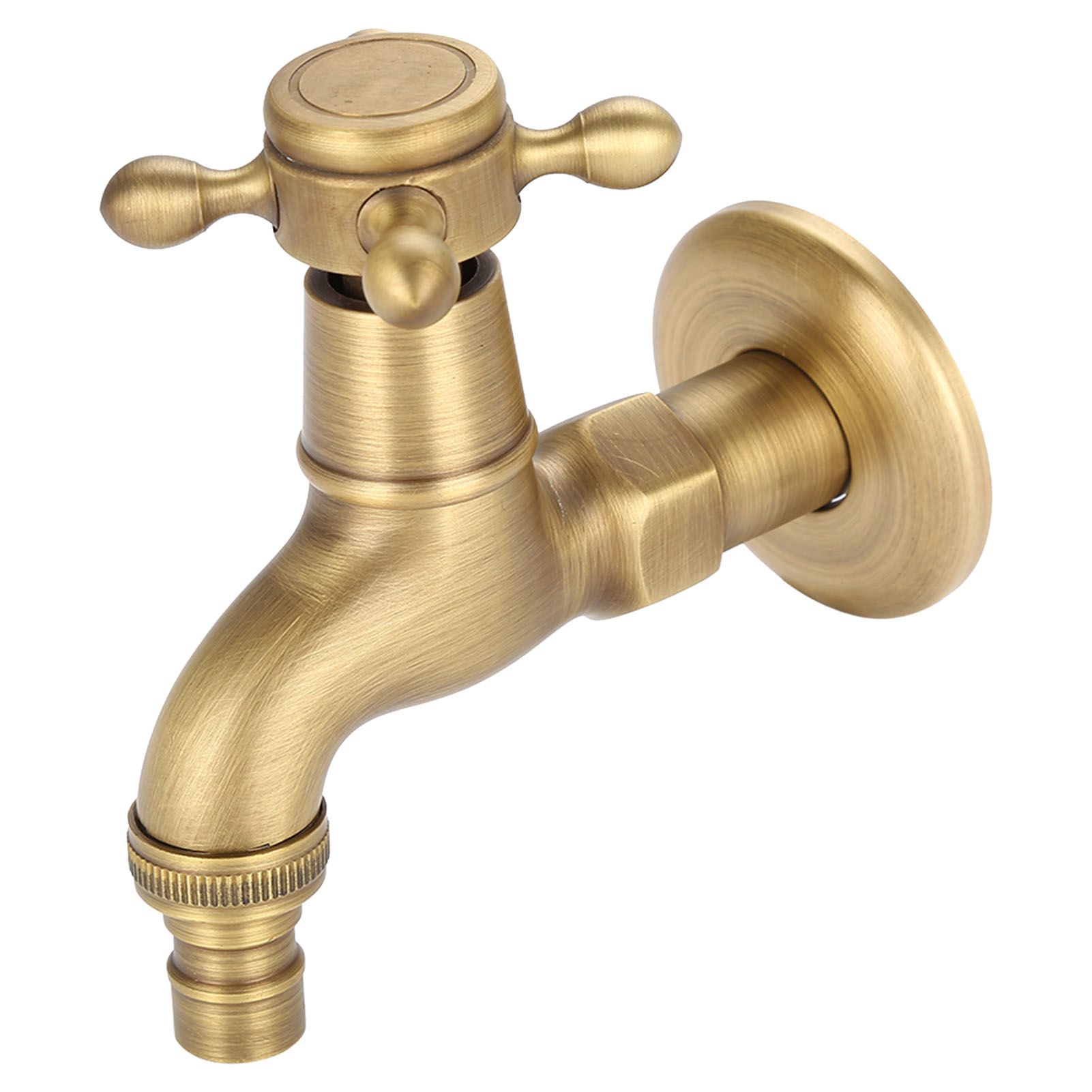 Vintage Solid Brass Single Handle Faucet for Washing Machine Wall Mounted view 3