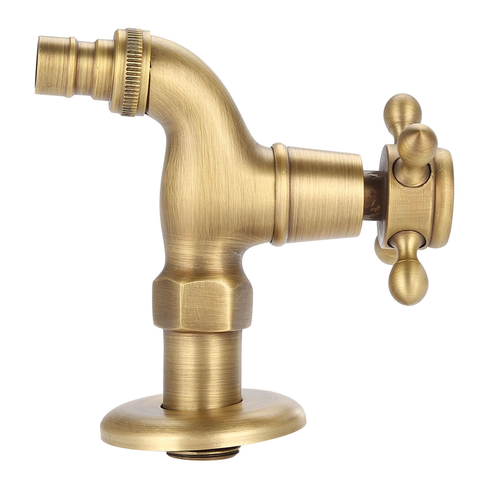 Vintage Solid Brass Single Handle Faucet for Washing Machine Wall Mounted view 4