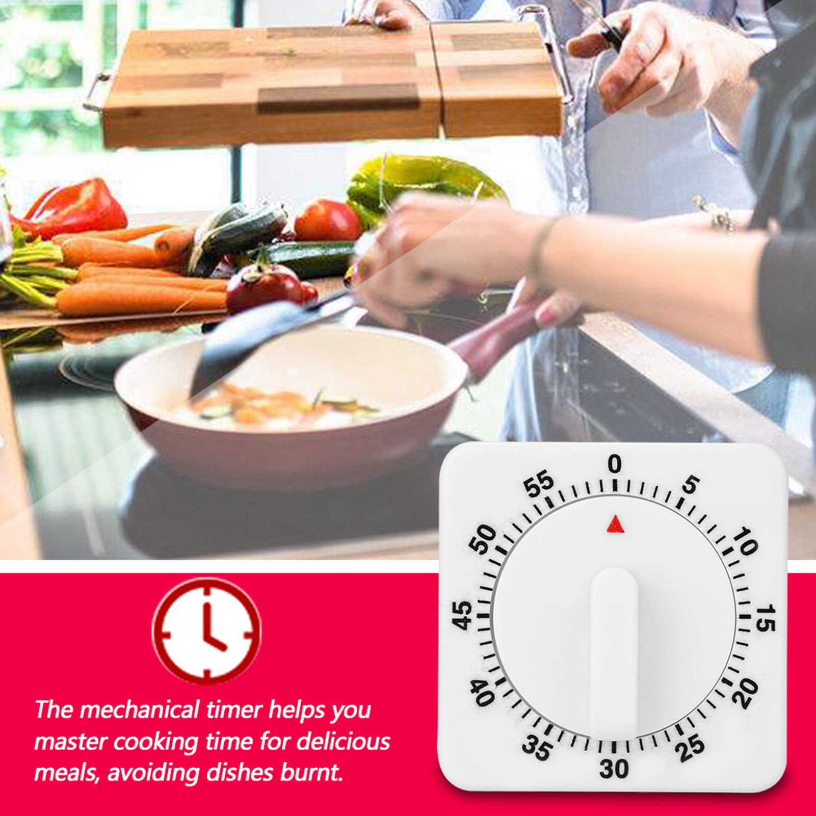 Portable 60 Minutes Count Down Mechanical Timer Baking Kitchen Cooking Tool view 2