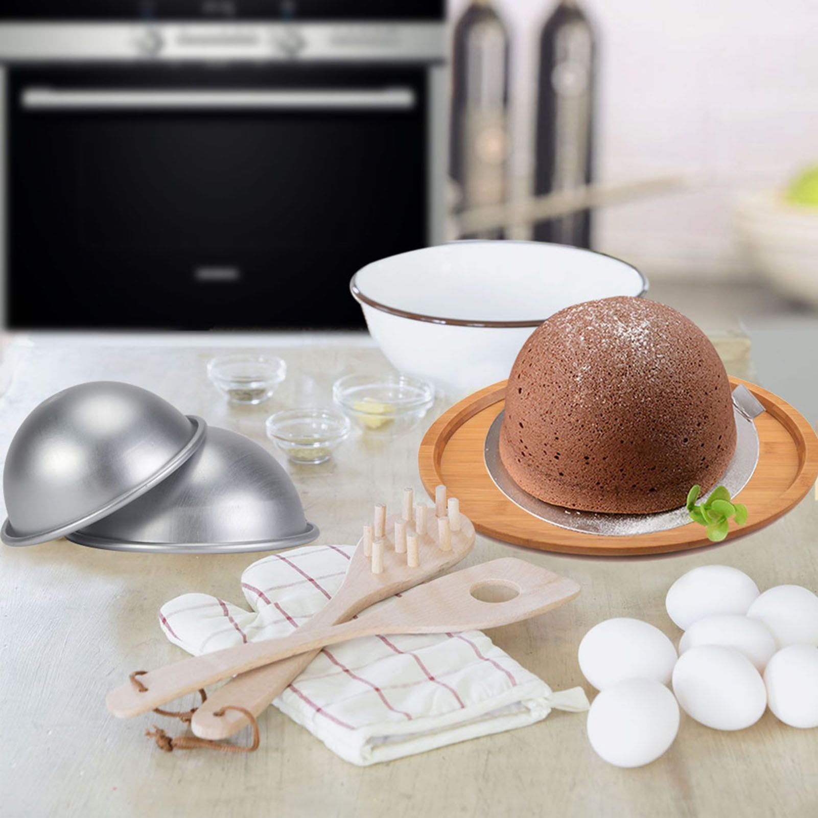 10cm Semicircle Mold Aluminum Hemisphere Chiffon Cake Pan Bikini Cake Dessert view 5