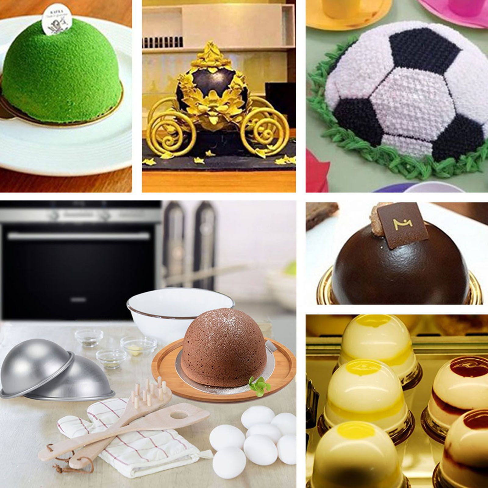 10cm Semicircle Mold Aluminum Hemisphere Chiffon Cake Pan Bikini Cake Dessert view 12