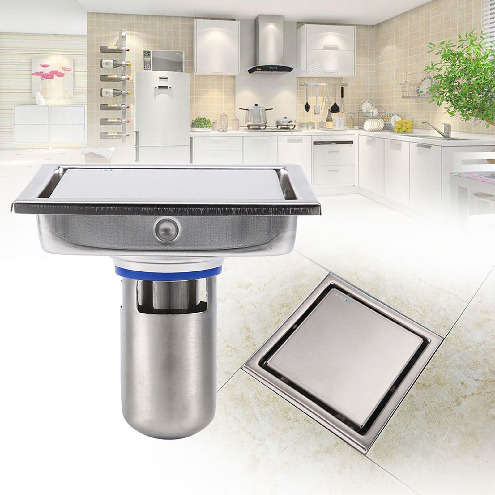 304 Stainless Steel 110 X 110mm Bathroom Shower Tile Insert Square Shower view 6