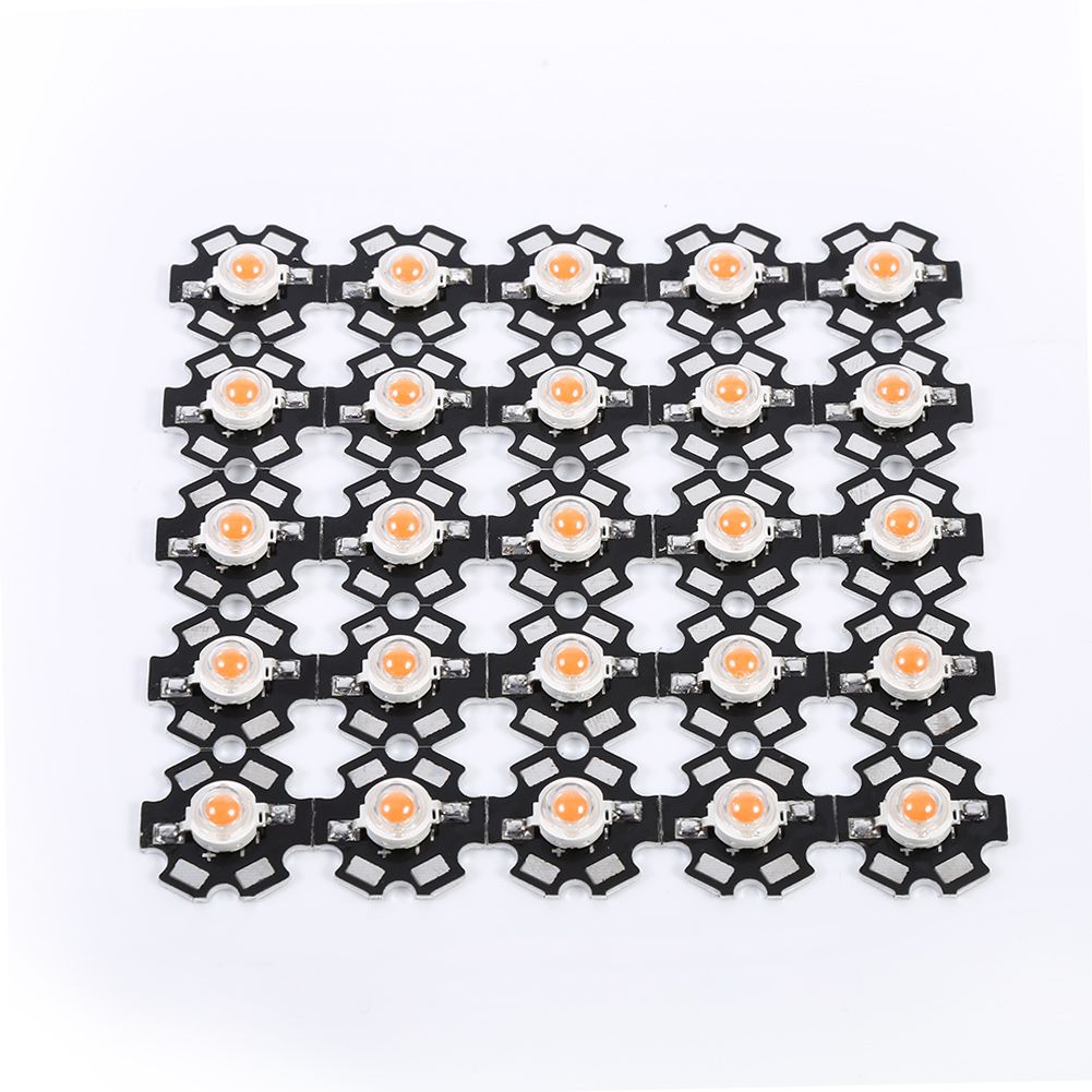 25Pcs/Pack 3W Full Spectrum 380nm-840nm Wavelength Led Plant Grow Light Chips — image 1