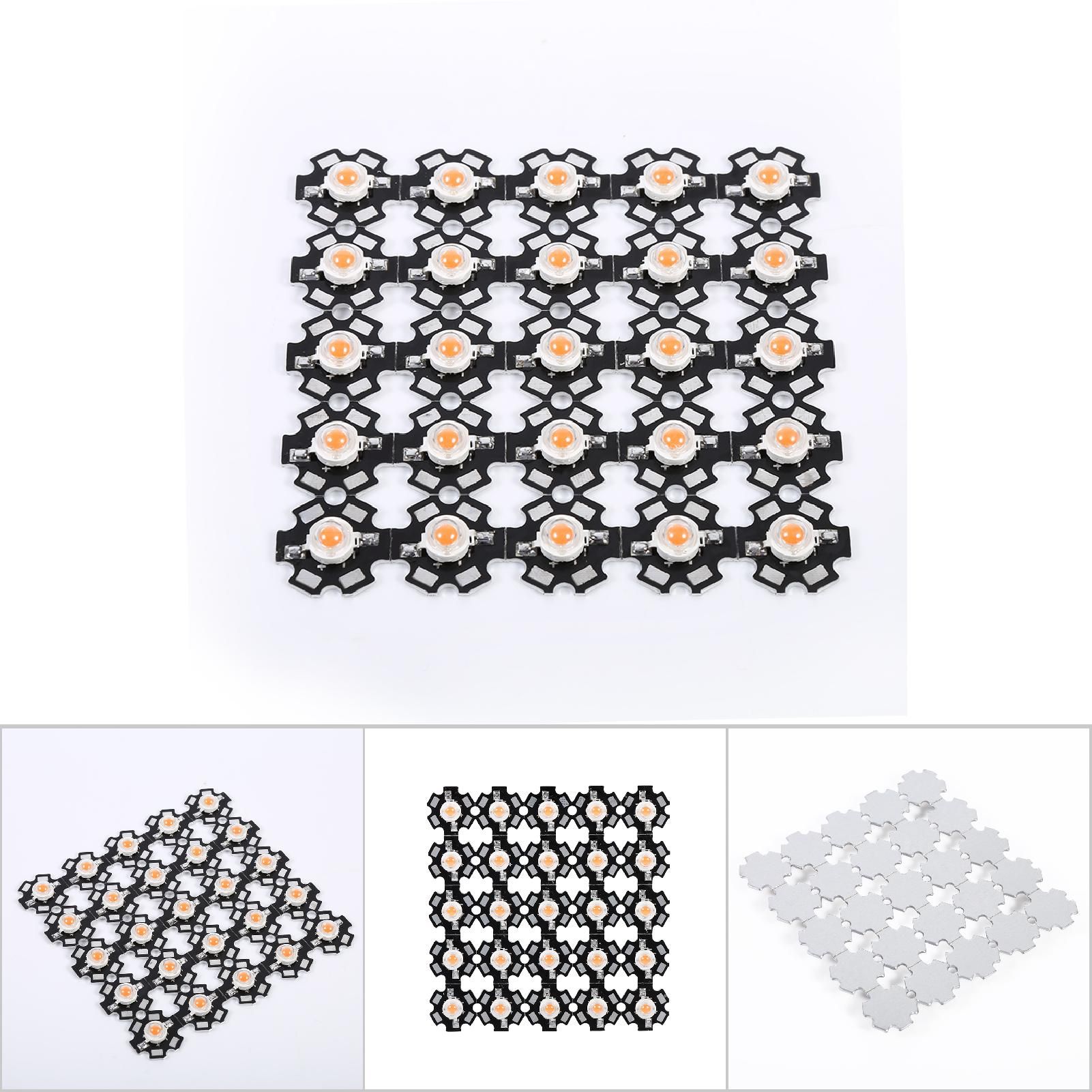 25Pcs/Pack 3W Full Spectrum 380nm-840nm Wavelength Led Plant Grow Light Chips view 5