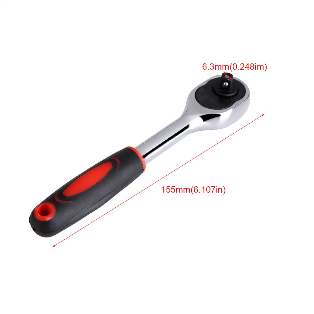 1PC Heavy Duty 1/4" Drive Quick Release Ratchet Socket Wrench Hand Bike Car view 2