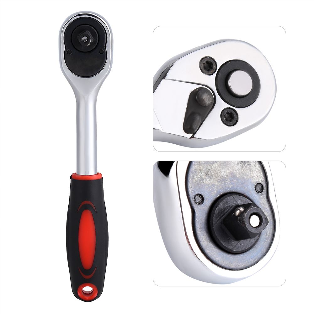 1PC Heavy Duty 1/4" Drive Quick Release Ratchet Socket Wrench Hand Bike Car view 3
