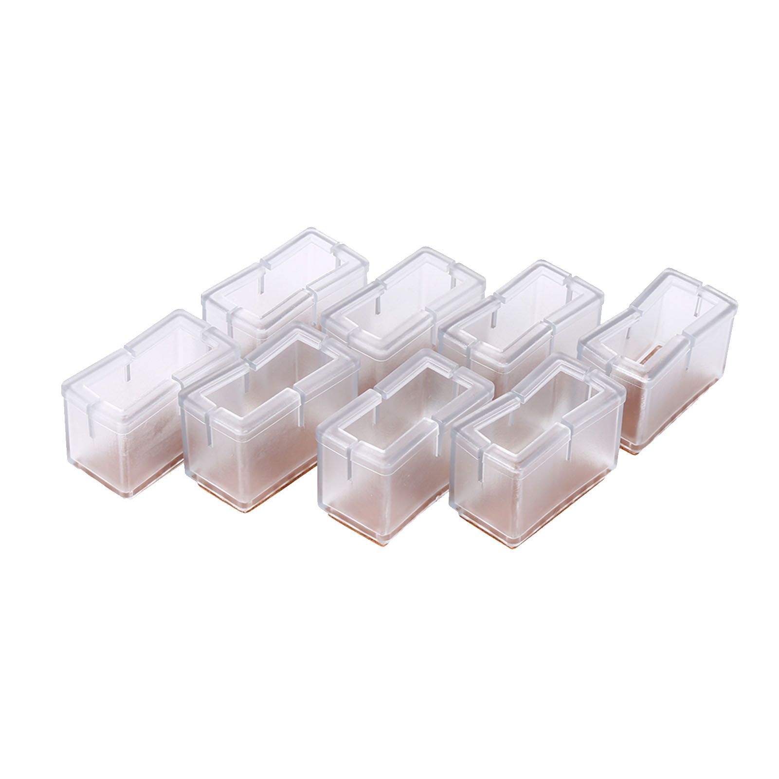 8 Pcs / Set Chair Legs Cover Rectangle Furniture Legs Protector with Rubber view 2