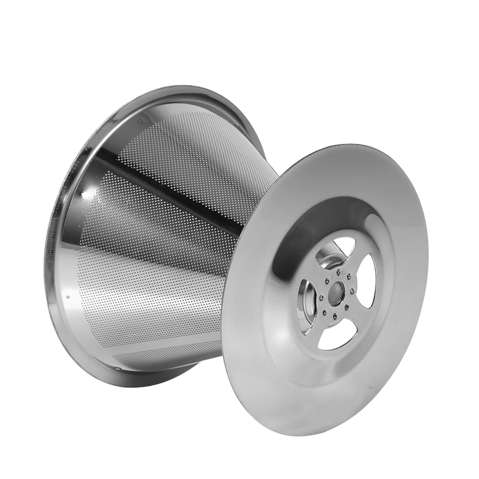 1Pc Stainless Steel Pour Over Coffee Dripper Double Layer Mesh Filter Cup view 3