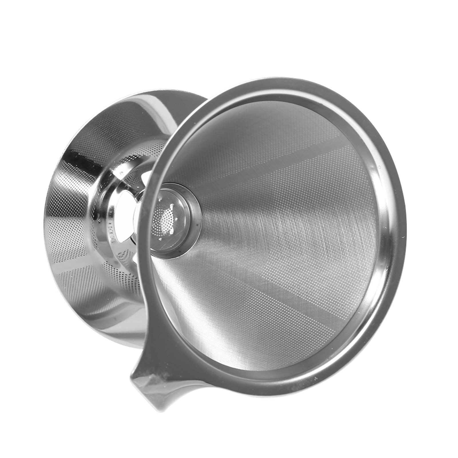 1Pc Stainless Steel Pour Over Coffee Dripper Double Layer Mesh Filter Cup view 4