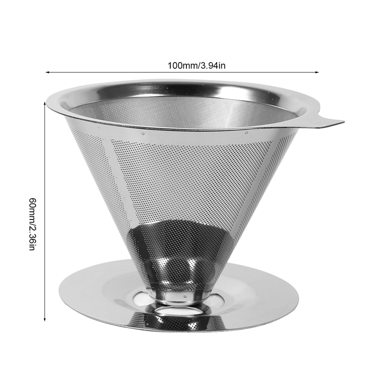 1Pc Stainless Steel Pour Over Coffee Dripper Double Layer Mesh Filter Cup view 9