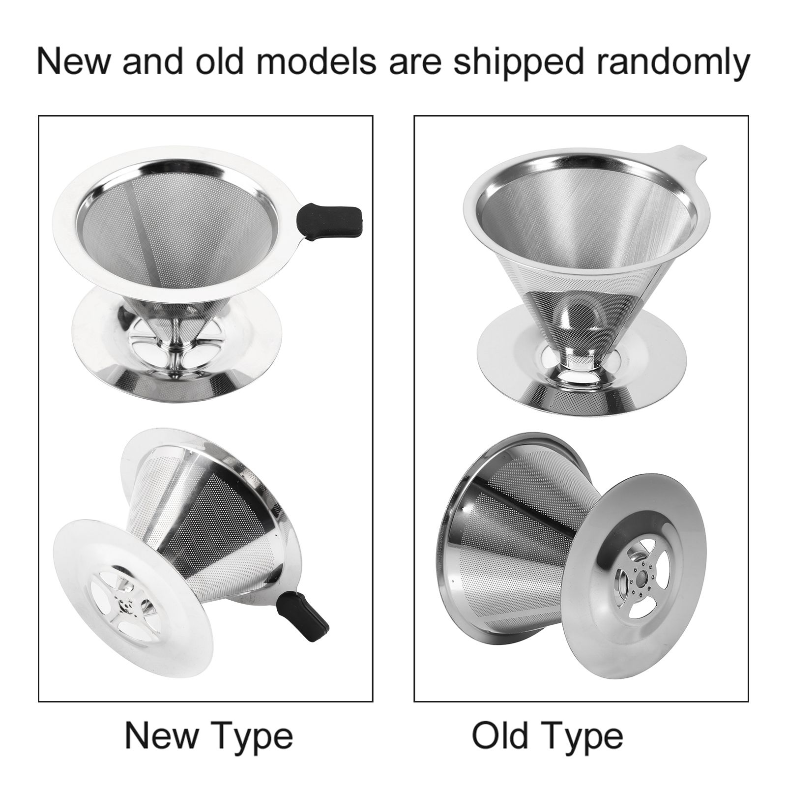 1Pc Stainless Steel Pour Over Coffee Dripper Double Layer Mesh Filter Cup view 15