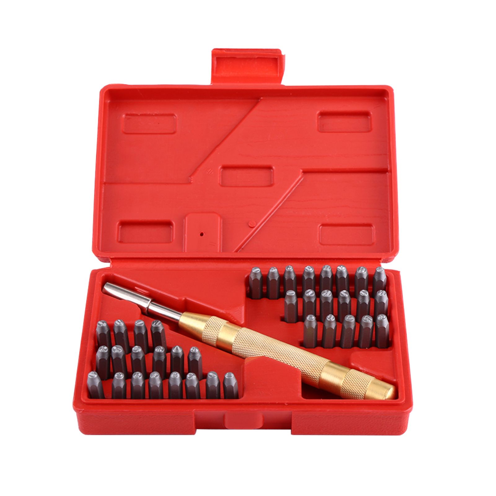 38pc Automatic Letter Number Stamping Metal Punch Stamp Set Tool Kit for view 3