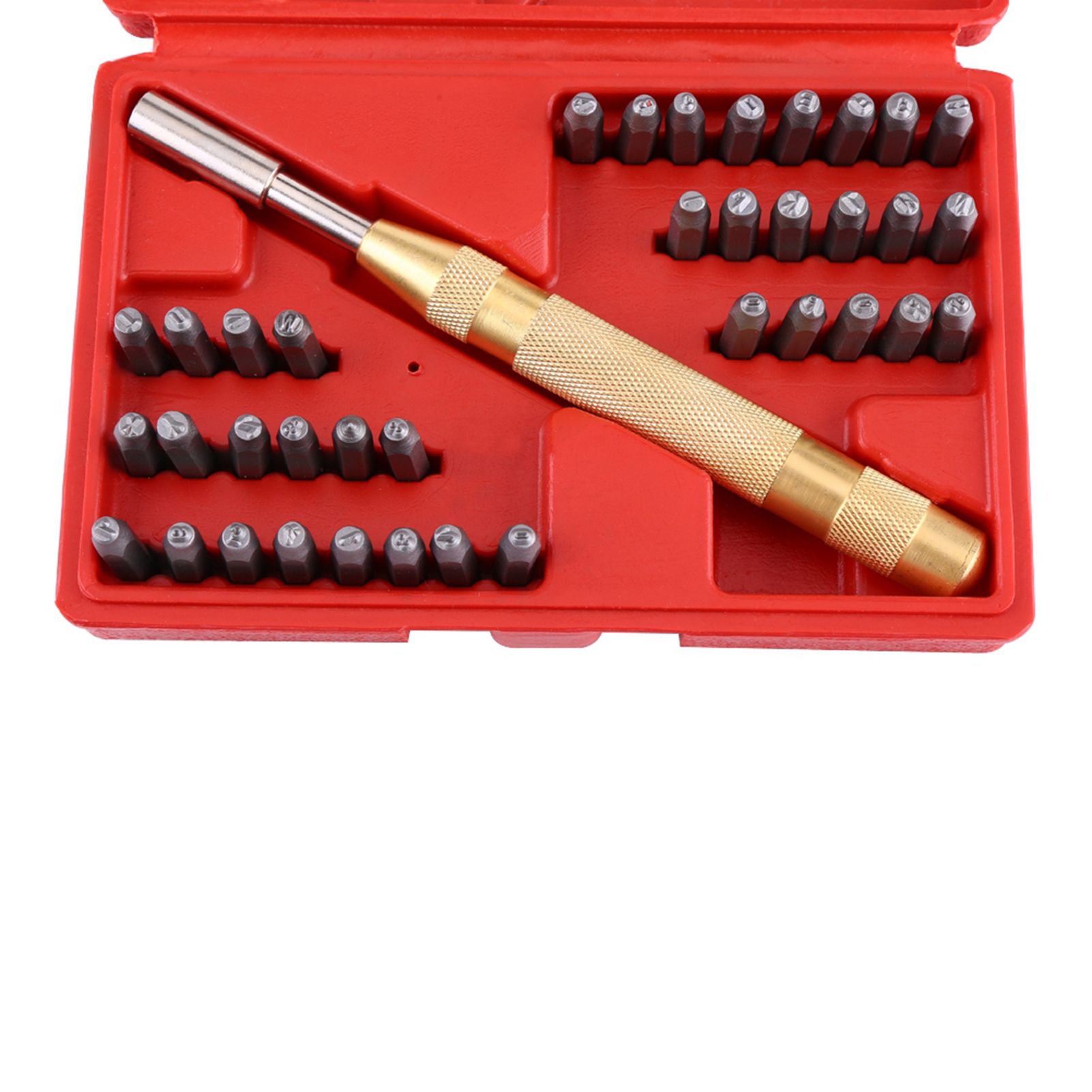 38pc Automatic Letter Number Stamping Metal Punch Stamp Set Tool Kit for view 9