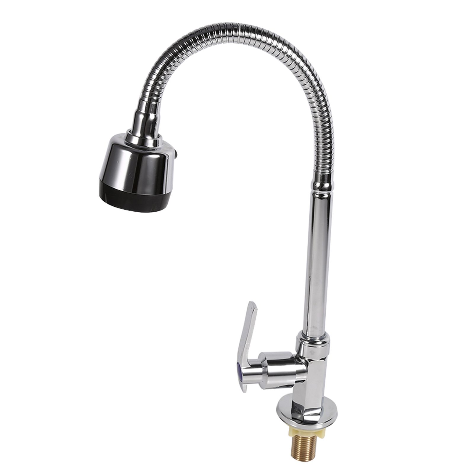 Zinc Alloy Swivel Spout Single Handle Sink Kitchen Faucet Pull Down Spray Cold view 2