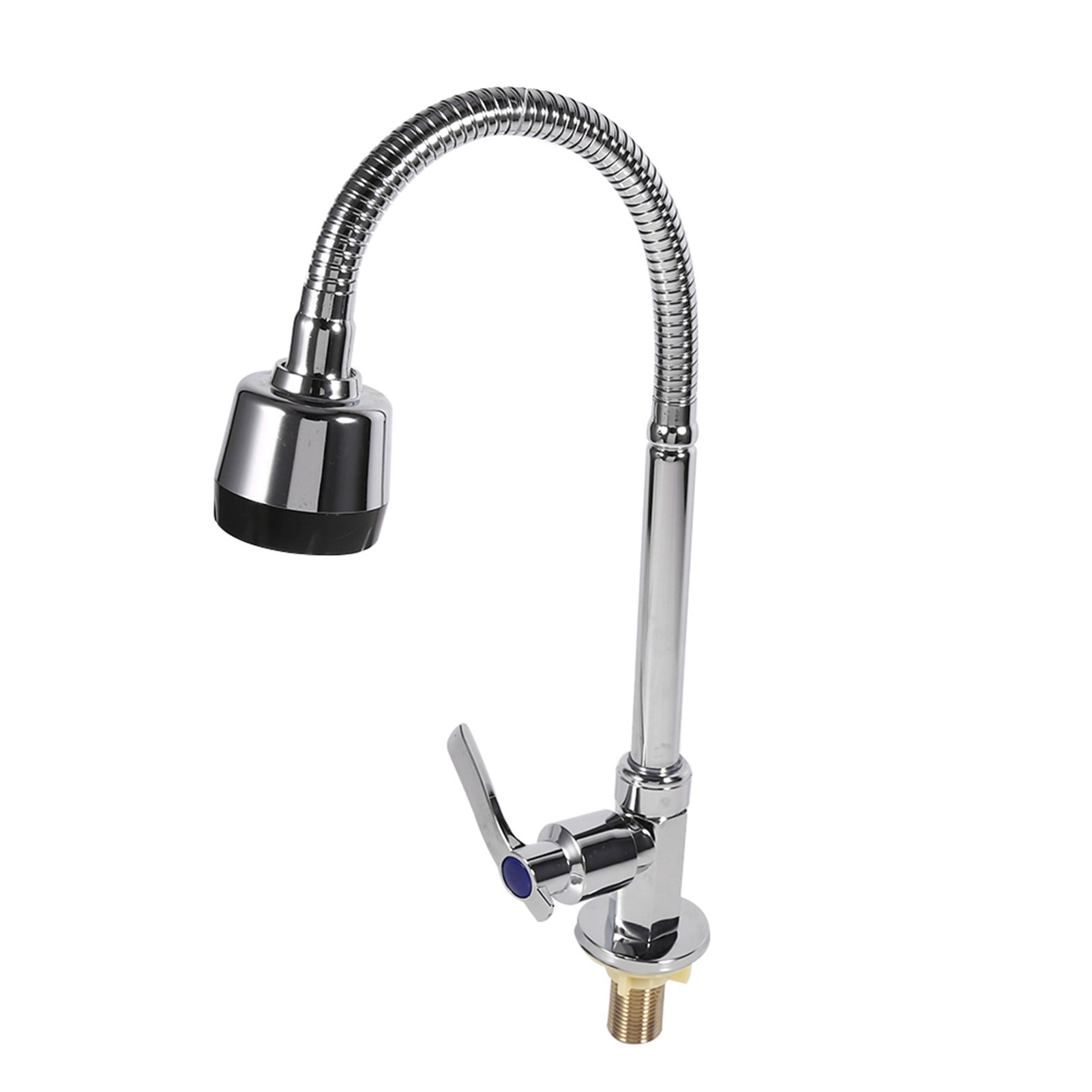 Zinc Alloy Swivel Spout Single Handle Sink Kitchen Faucet Pull Down Spray Cold view 3