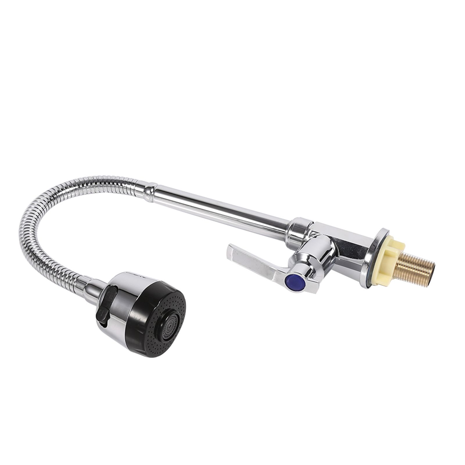 Zinc Alloy Swivel Spout Single Handle Sink Kitchen Faucet Pull Down Spray Cold view 8