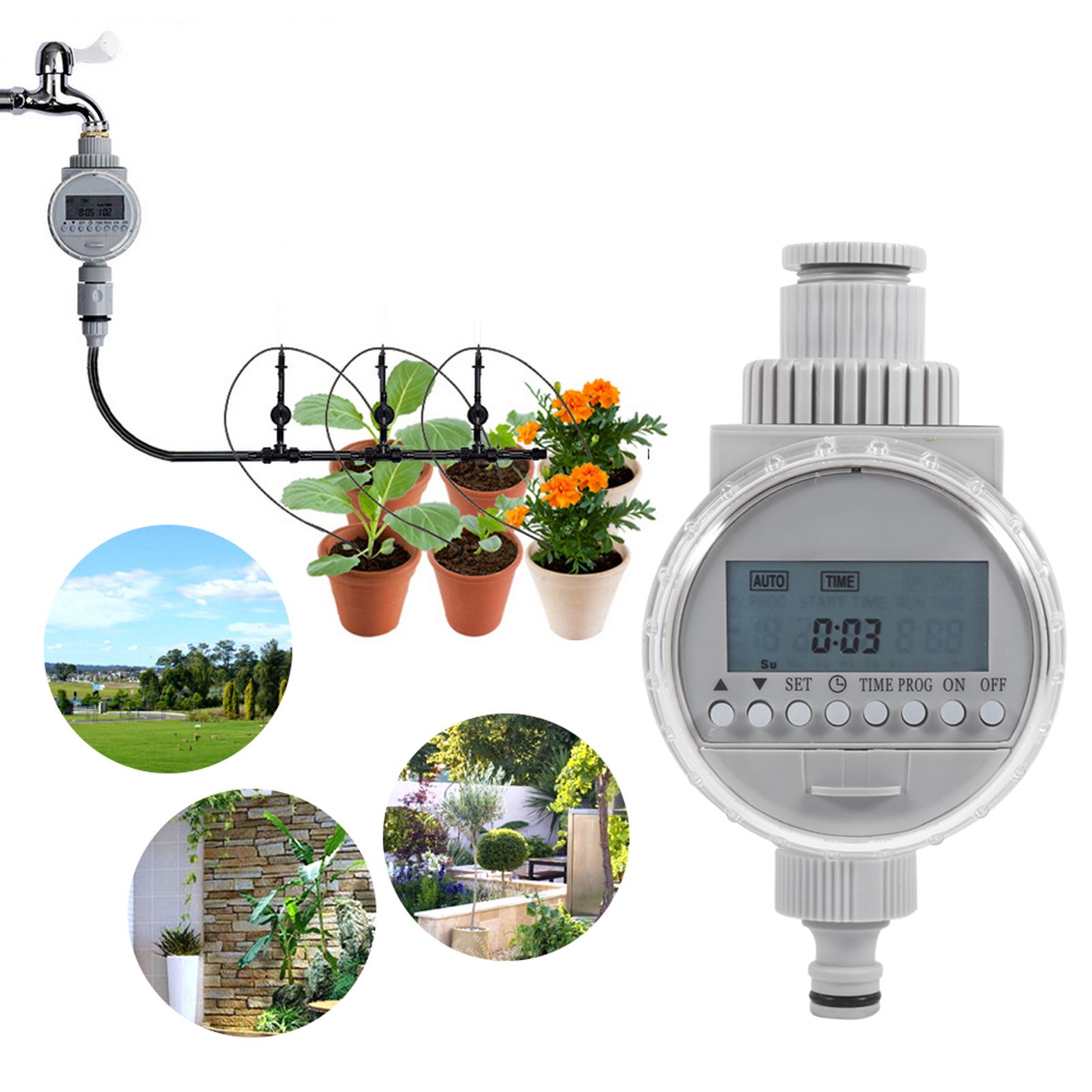 1Pc Solar Power Home Garden Auto Water Saving Irrigation Controller LCD view 11