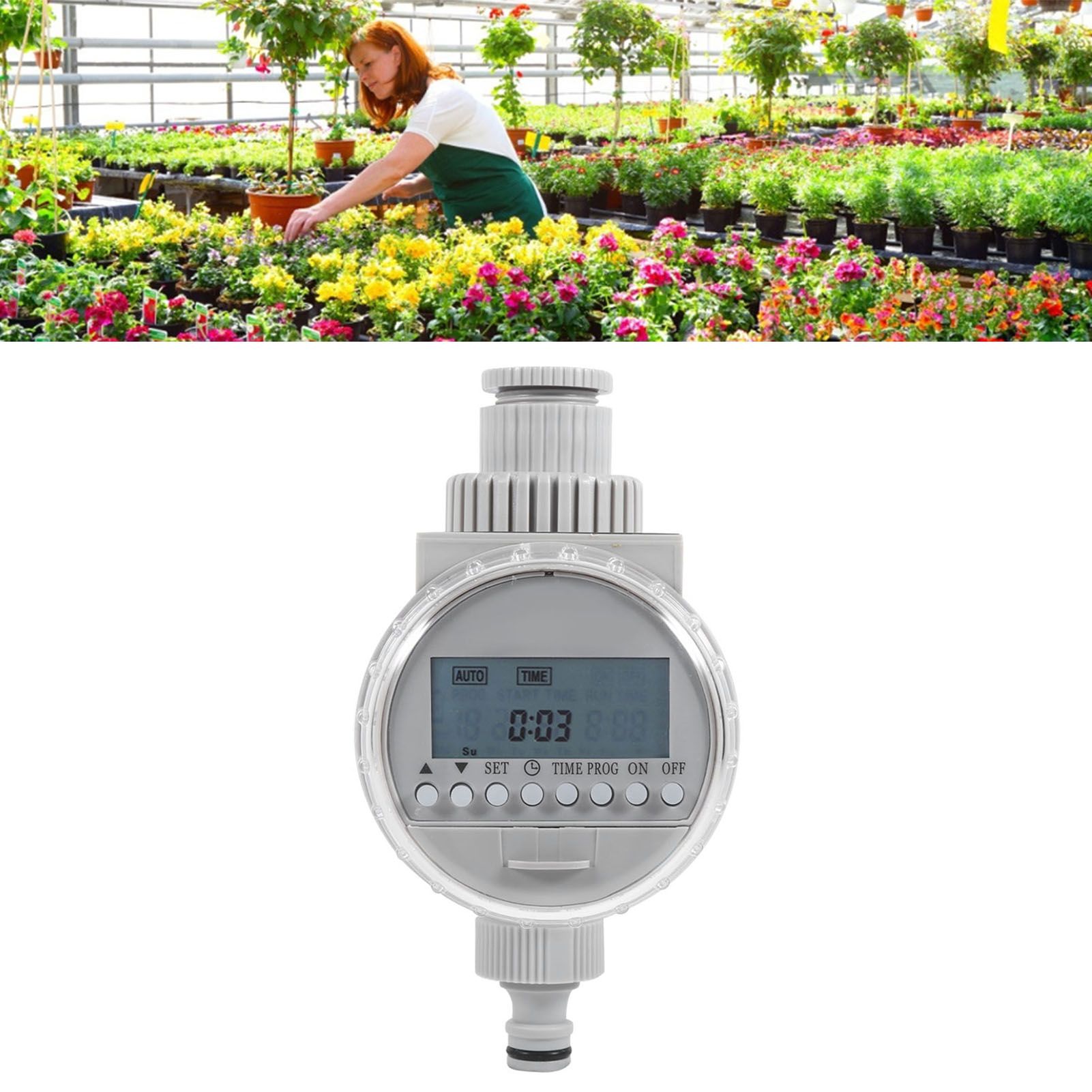 1Pc Solar Power Home Garden Auto Water Saving Irrigation Controller LCD view 12