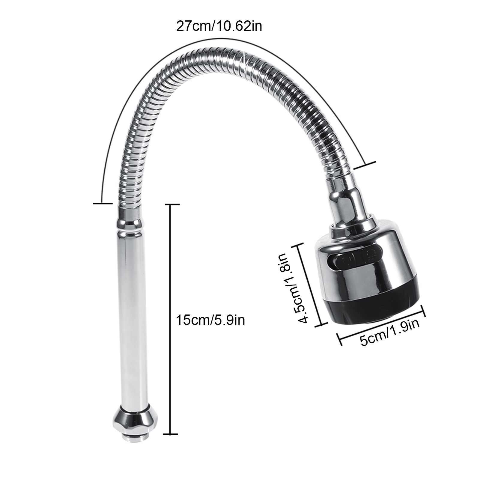 1x 304 Stainless Steel Swivel Spout Kitchen Sink Faucet Pipe Fittings Single view 12