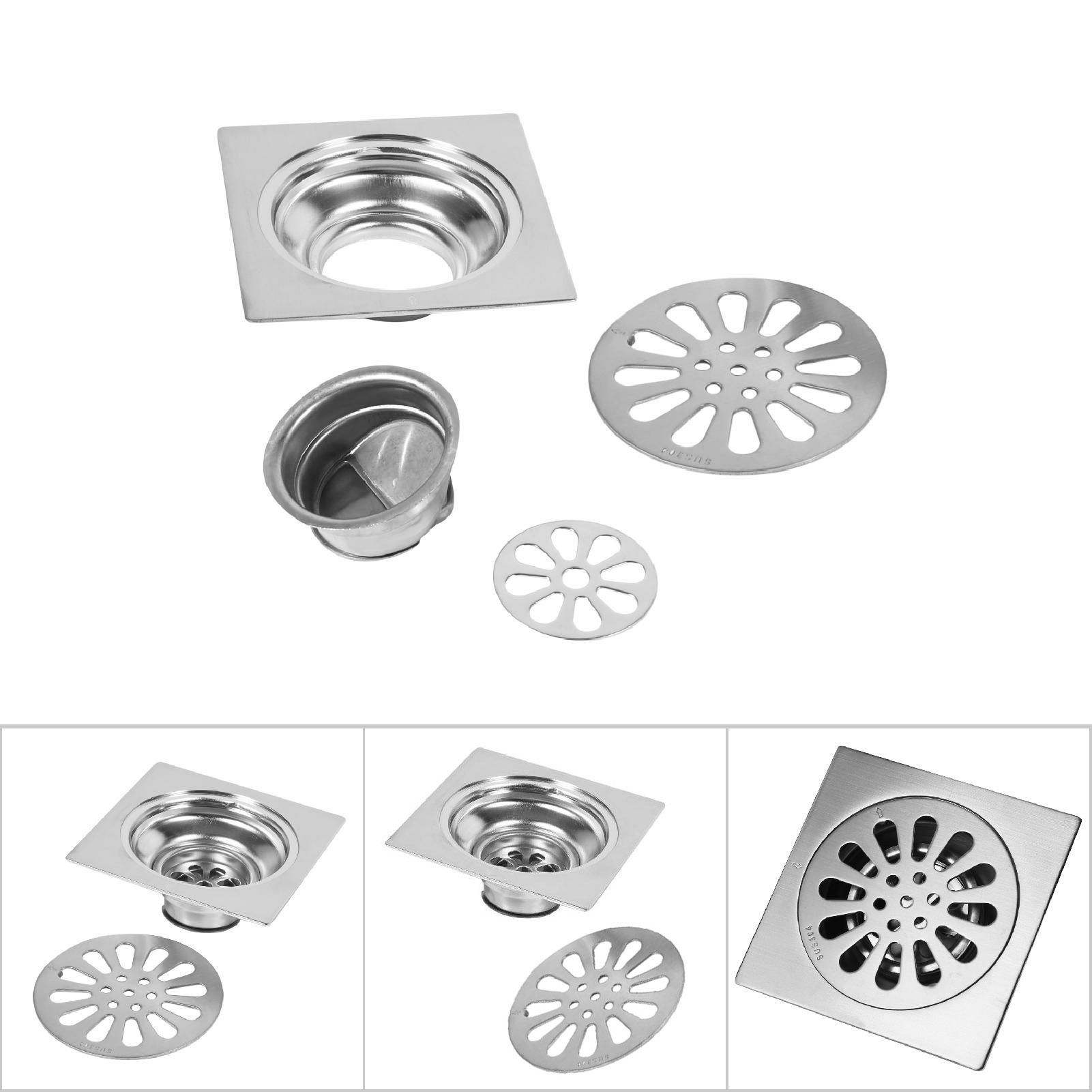 Thick Stainless Steel Square Antiodor Bathroom Floor Drain Cover Waste Gate view 6