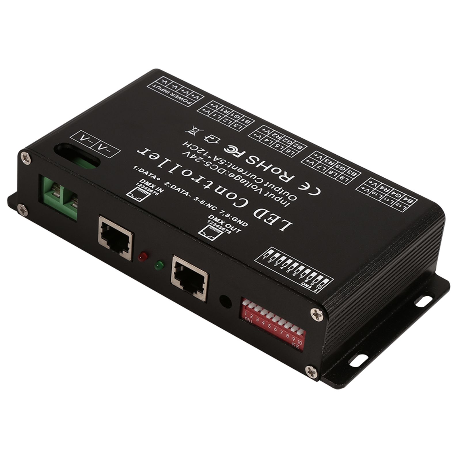 DC5V-24V 6 Channel RGB LED Controller DMX Decoder Driver Strip Module Black Color view 5