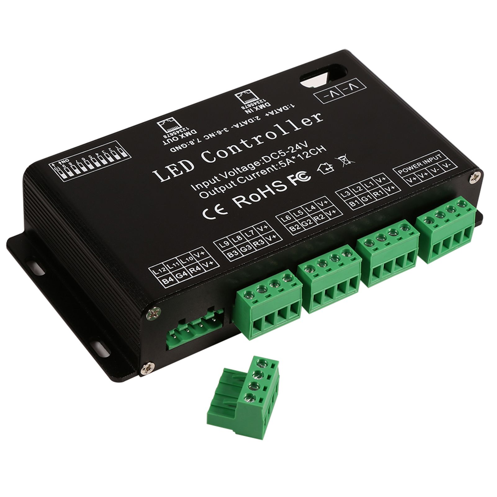 DC5V-24V 6 Channel RGB LED Controller DMX Decoder Driver Strip Module Black Color view 6