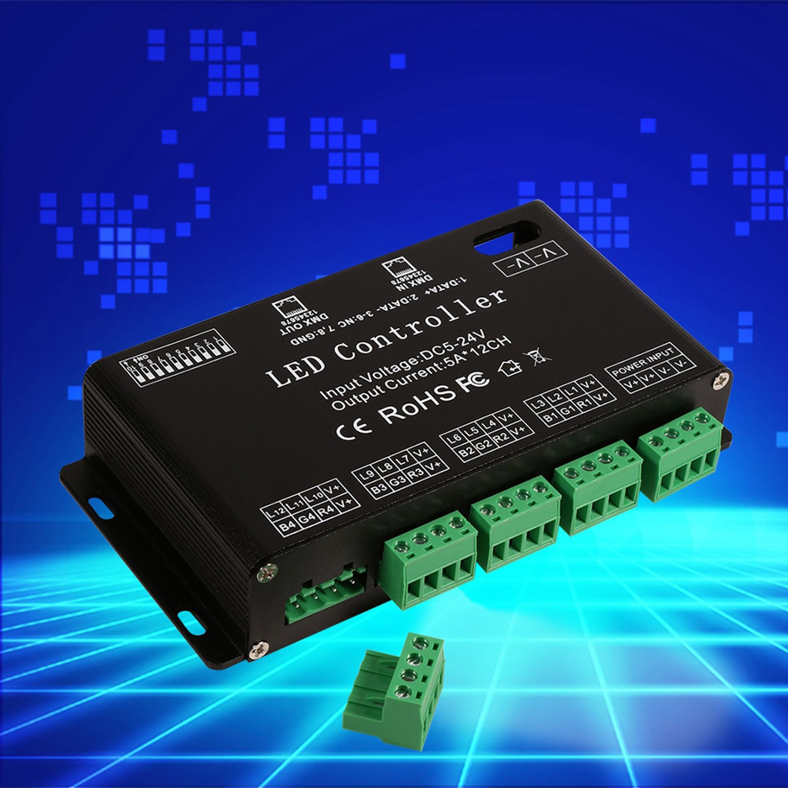 DC5V-24V 6 Channel RGB LED Controller DMX Decoder Driver Strip Module Black Color view 11