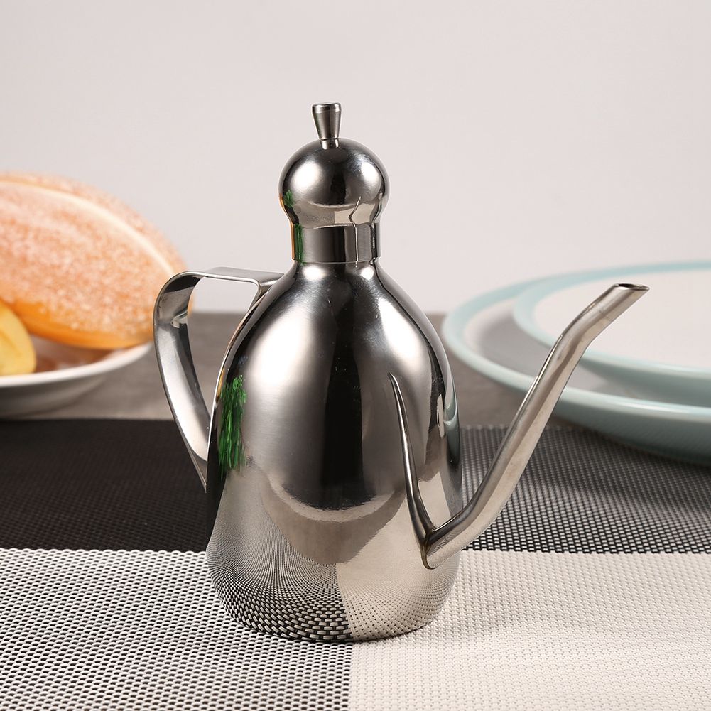 1Pc 0.35L Stainless Steel Olive Oil Dispenser Vinegar Pot Bottle Home Kitchen view 7