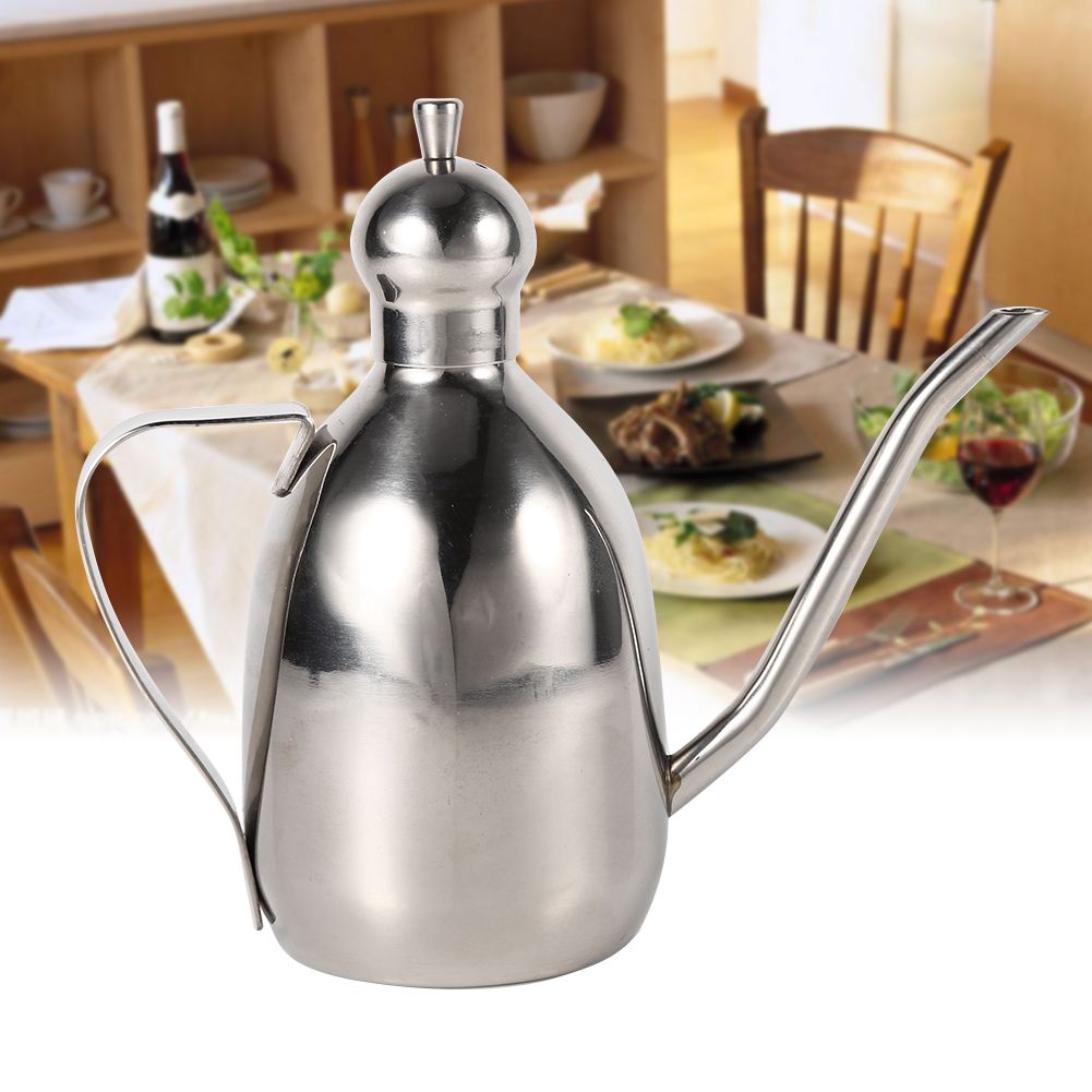 1Pc 0.35L Stainless Steel Olive Oil Dispenser Vinegar Pot Bottle Home Kitchen view 10