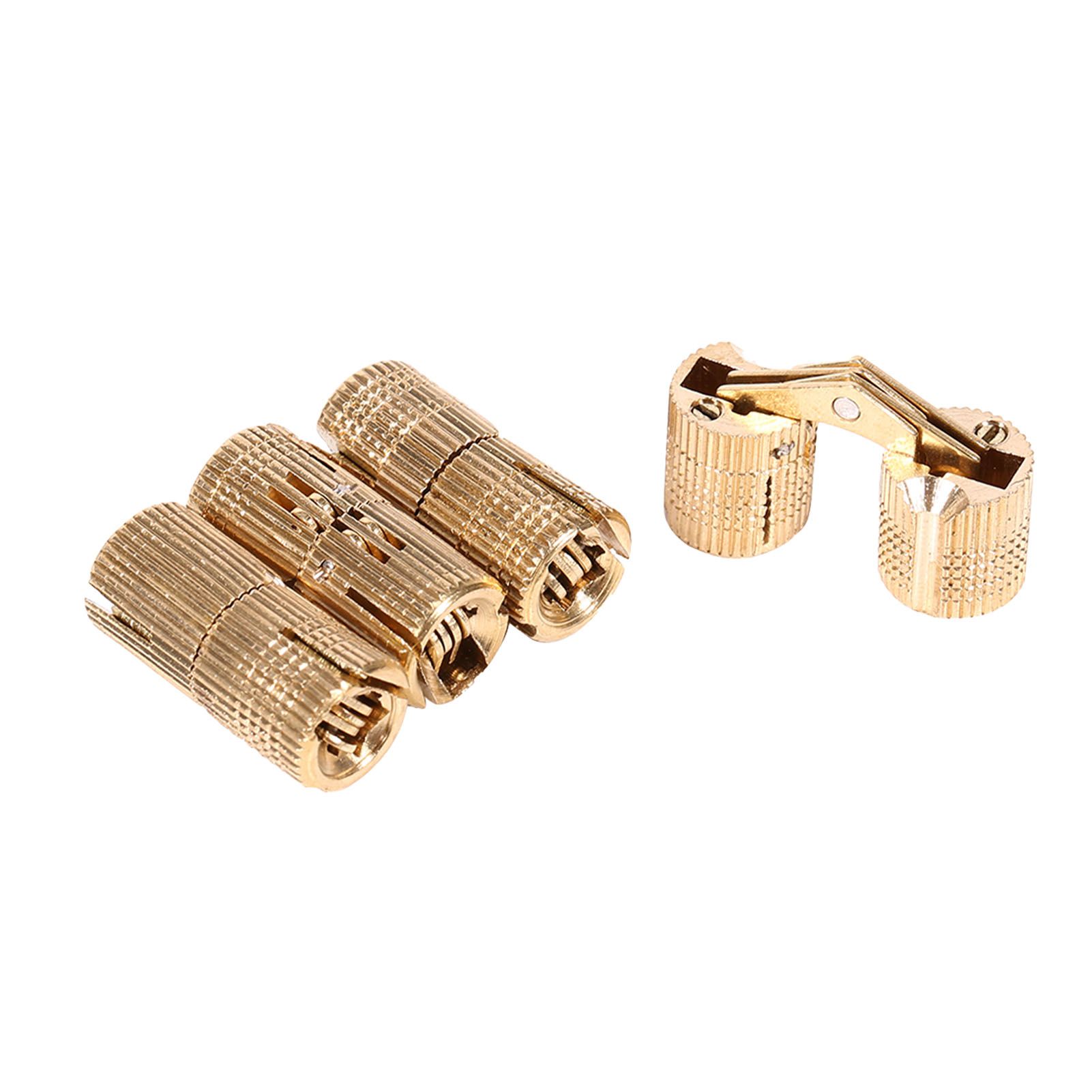 4pcs/pack Copper Cabinet Door Concealed Barrel Hinge for Worktops DIY Project 10mm view 3