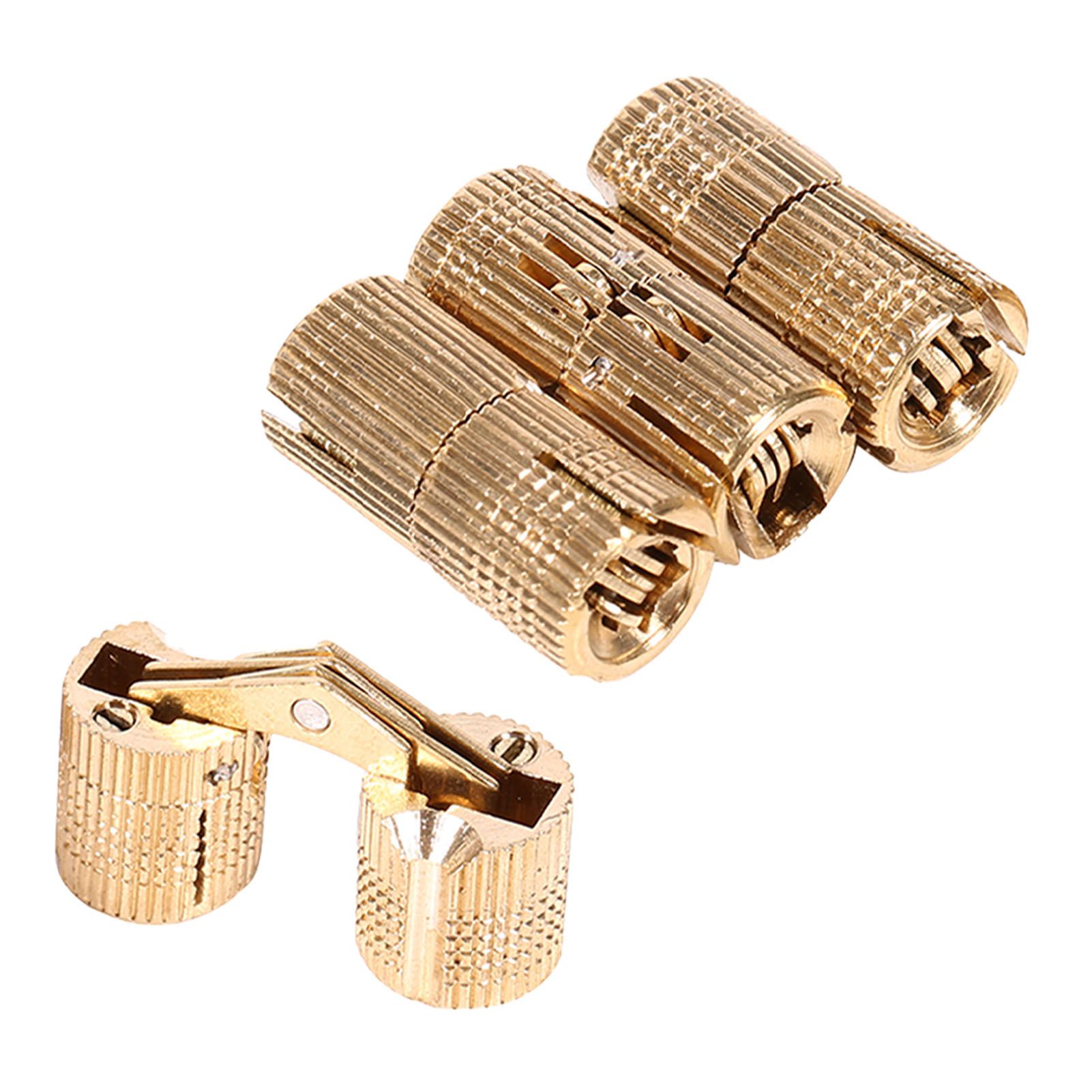 4pcs/pack Copper Cabinet Door Concealed Barrel Hinge for Worktops DIY Project 10mm view 7