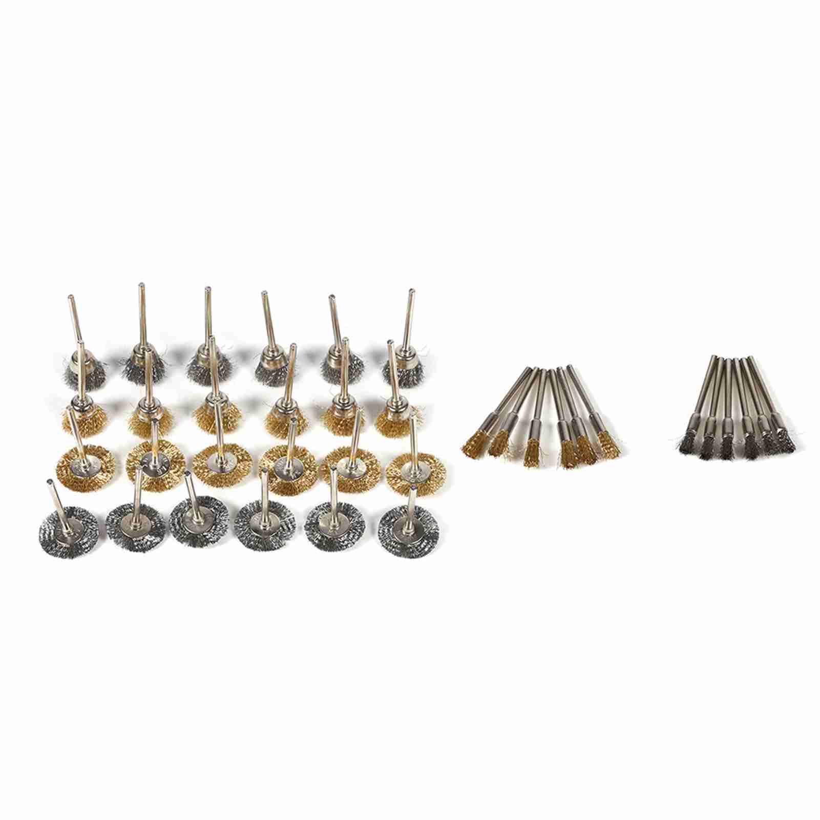 36pcs Brass Steel Wire Brush Set Pen Cup Wheel Shaped Polishing Cleaning view 9