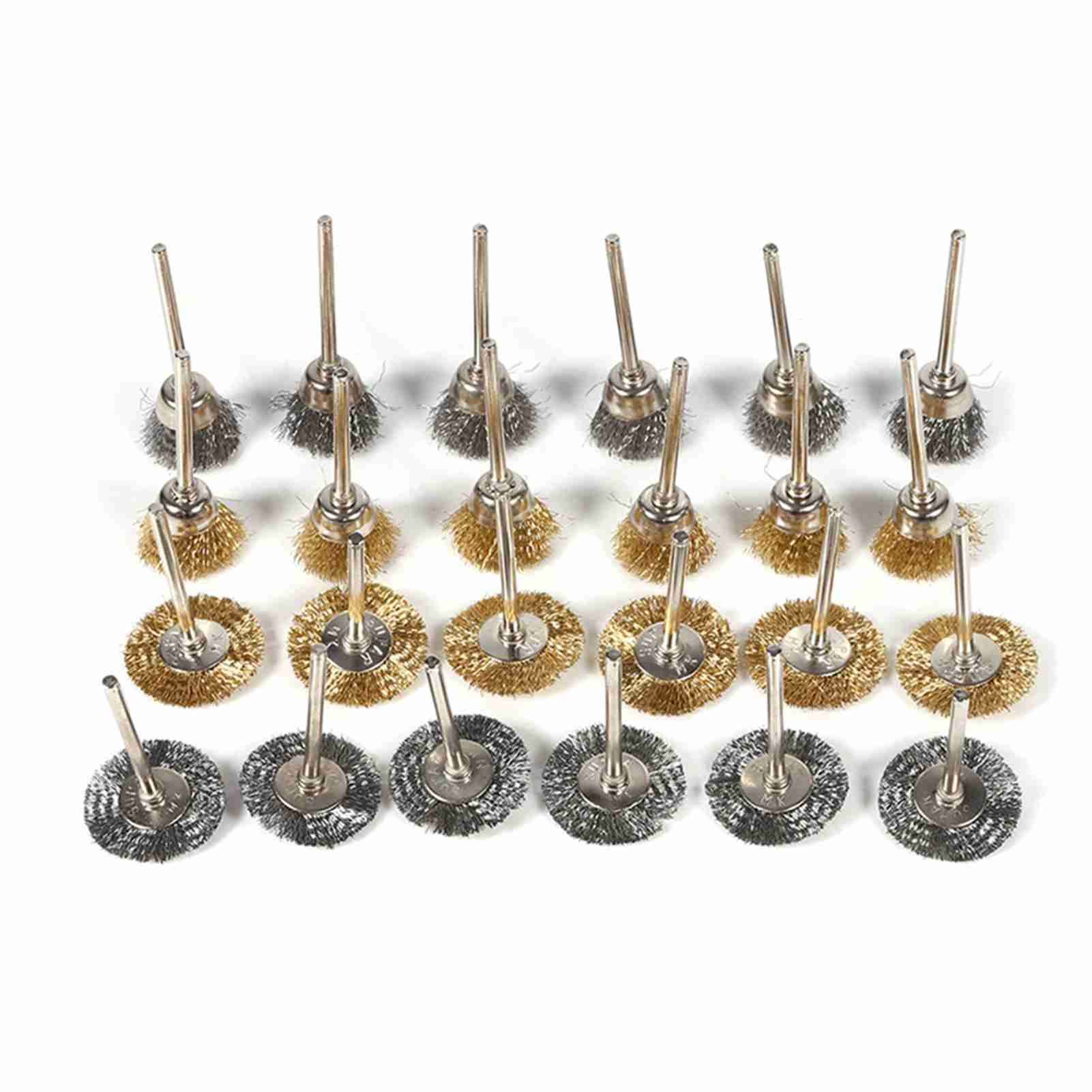 36pcs Brass Steel Wire Brush Set Pen Cup Wheel Shaped Polishing Cleaning view 13