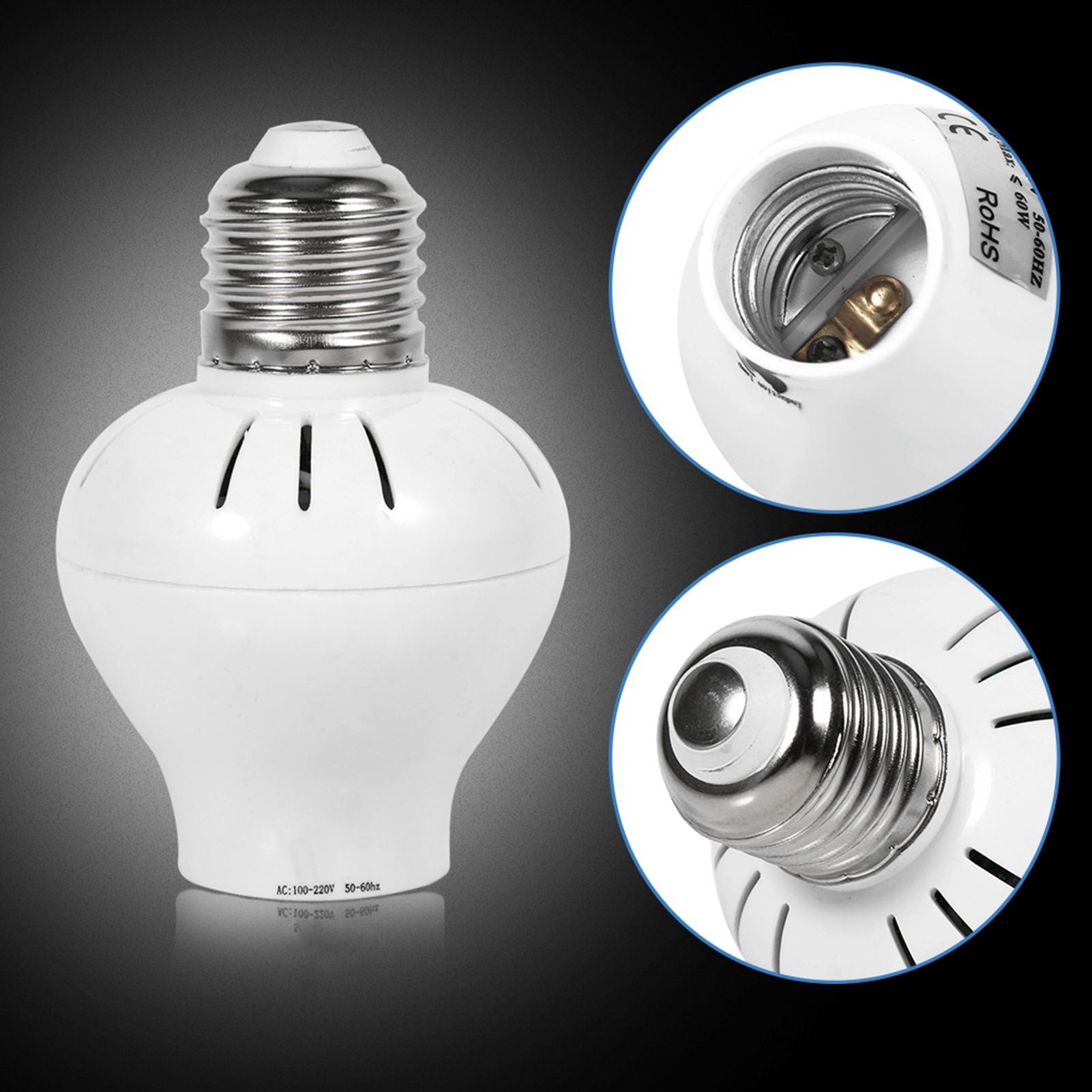 E27 Microwave Radar PIR Motion Sensor LED Light Bulb Switch Socket Lamp Holder view 8