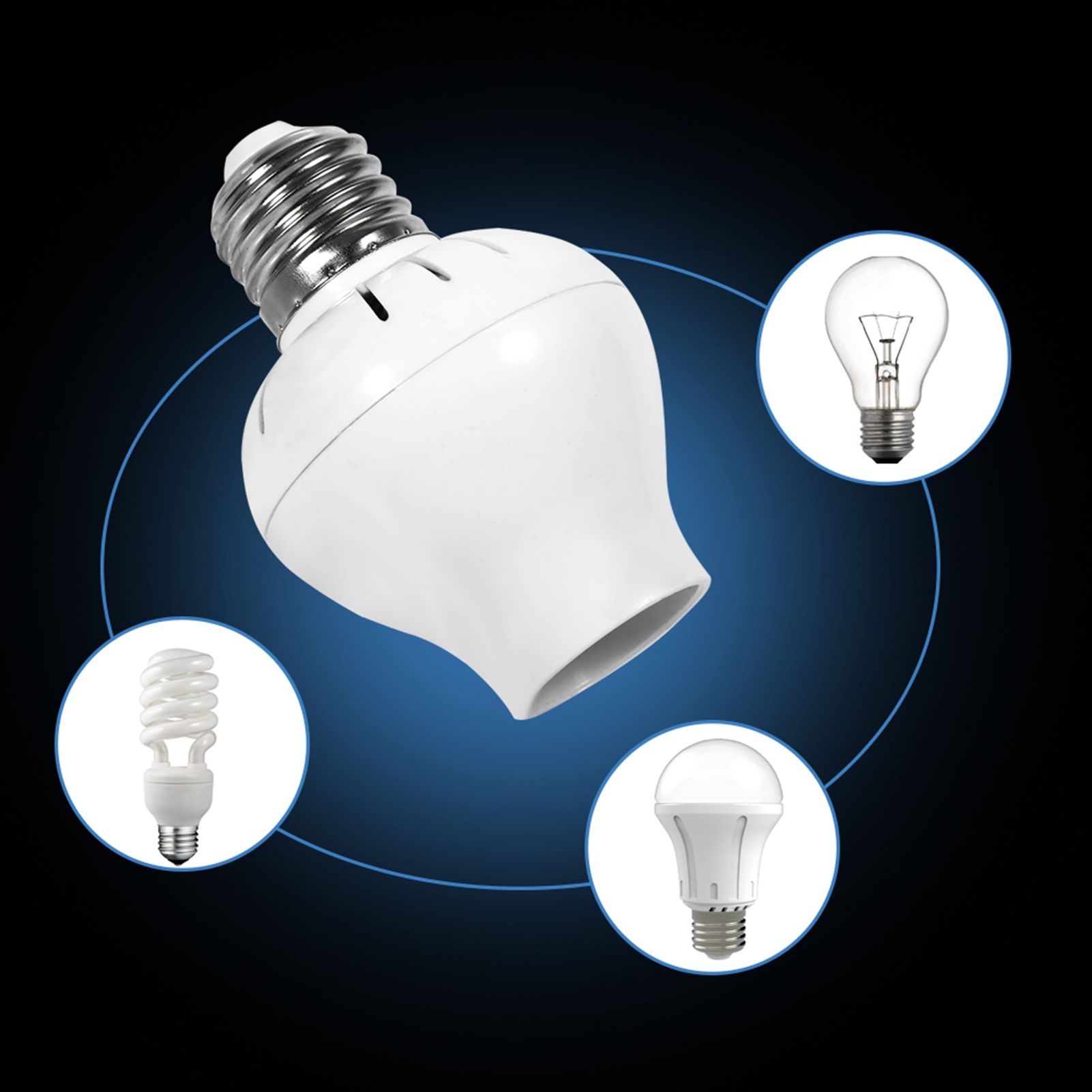 E27 Microwave Radar PIR Motion Sensor LED Light Bulb Switch Socket Lamp Holder view 9
