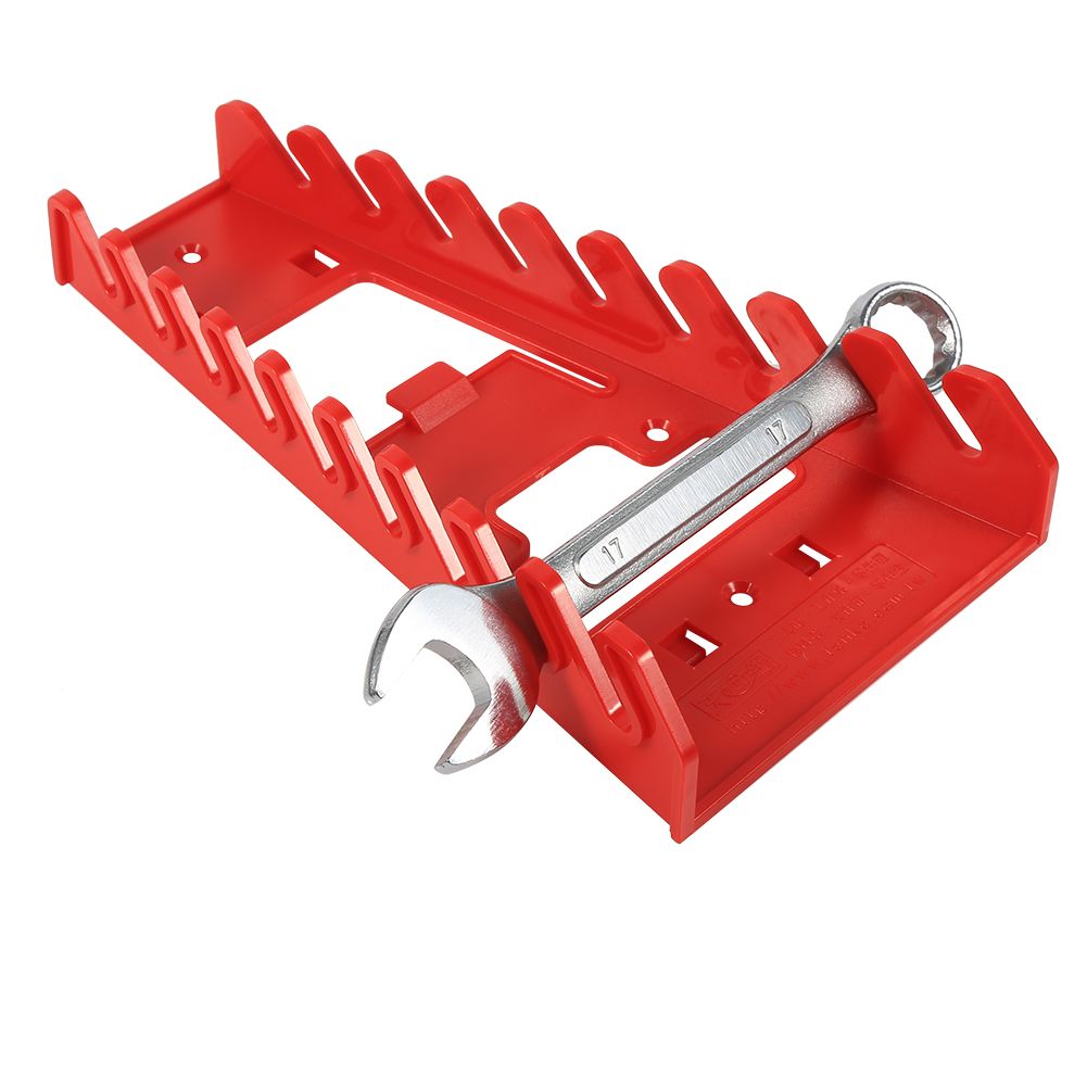9 Slot Red Plastic Wrench Rack Standard Organizer Holder Storage Tool Wrenches view 3