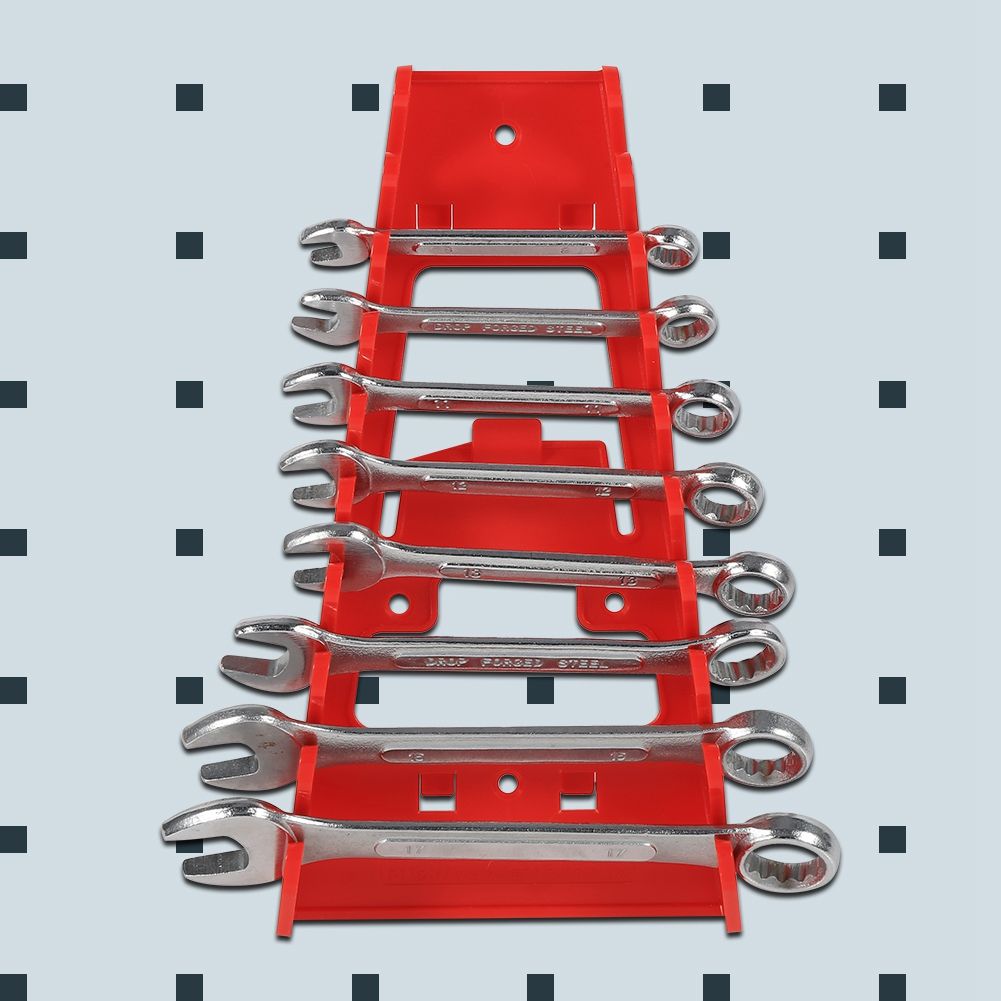 9 Slot Red Plastic Wrench Rack Standard Organizer Holder Storage Tool Wrenches view 9