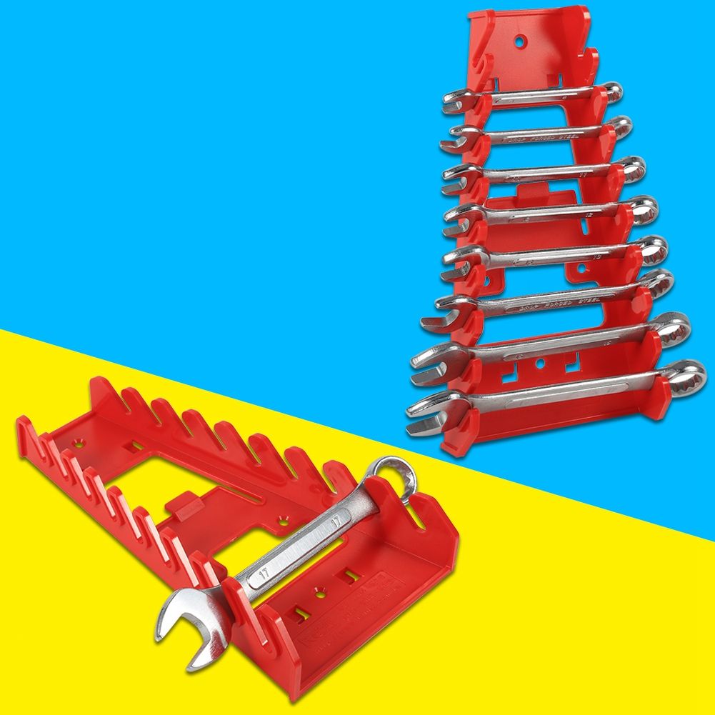 9 Slot Red Plastic Wrench Rack Standard Organizer Holder Storage Tool Wrenches view 10