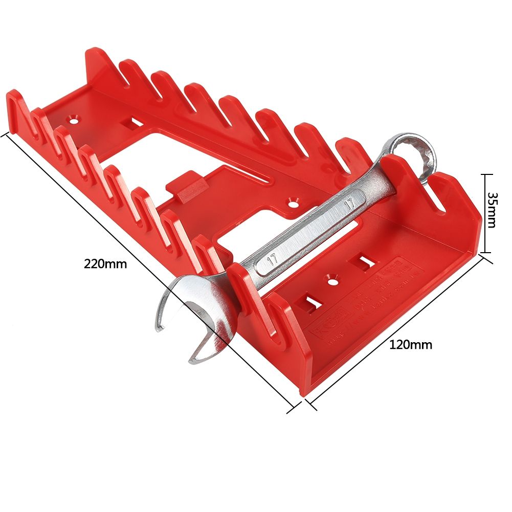 9 Slot Red Plastic Wrench Rack Standard Organizer Holder Storage Tool Wrenches view 11