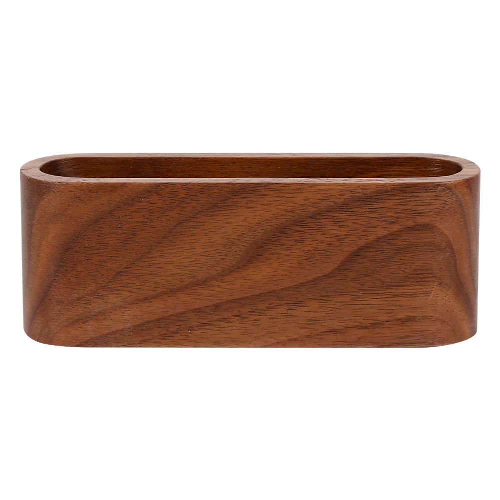 1Pc Creative Wooden Business Card Holder Case Storage Box Organizer Office