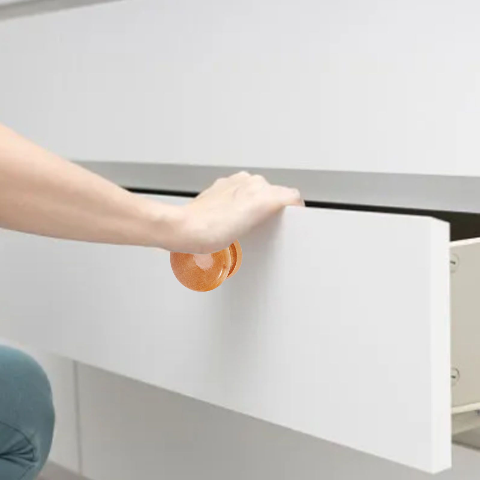 10Pcs Natural Wooden Furniture Pull Handle Kitchen Cabinet Drawer Cupboard view 11