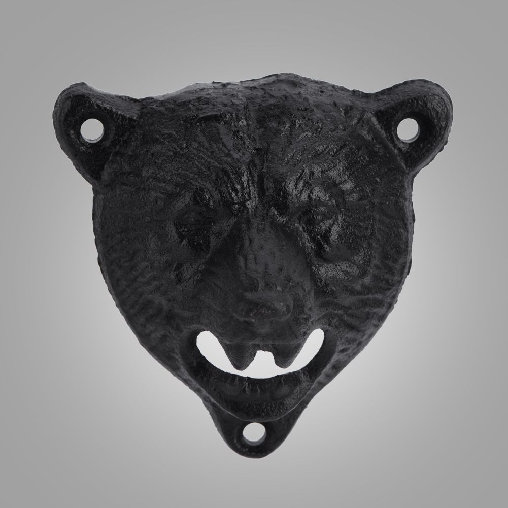 1Pc Cast Iron Bear Shape Wall Mounted Beer Soda Glass Bottle Cap Opener view 10