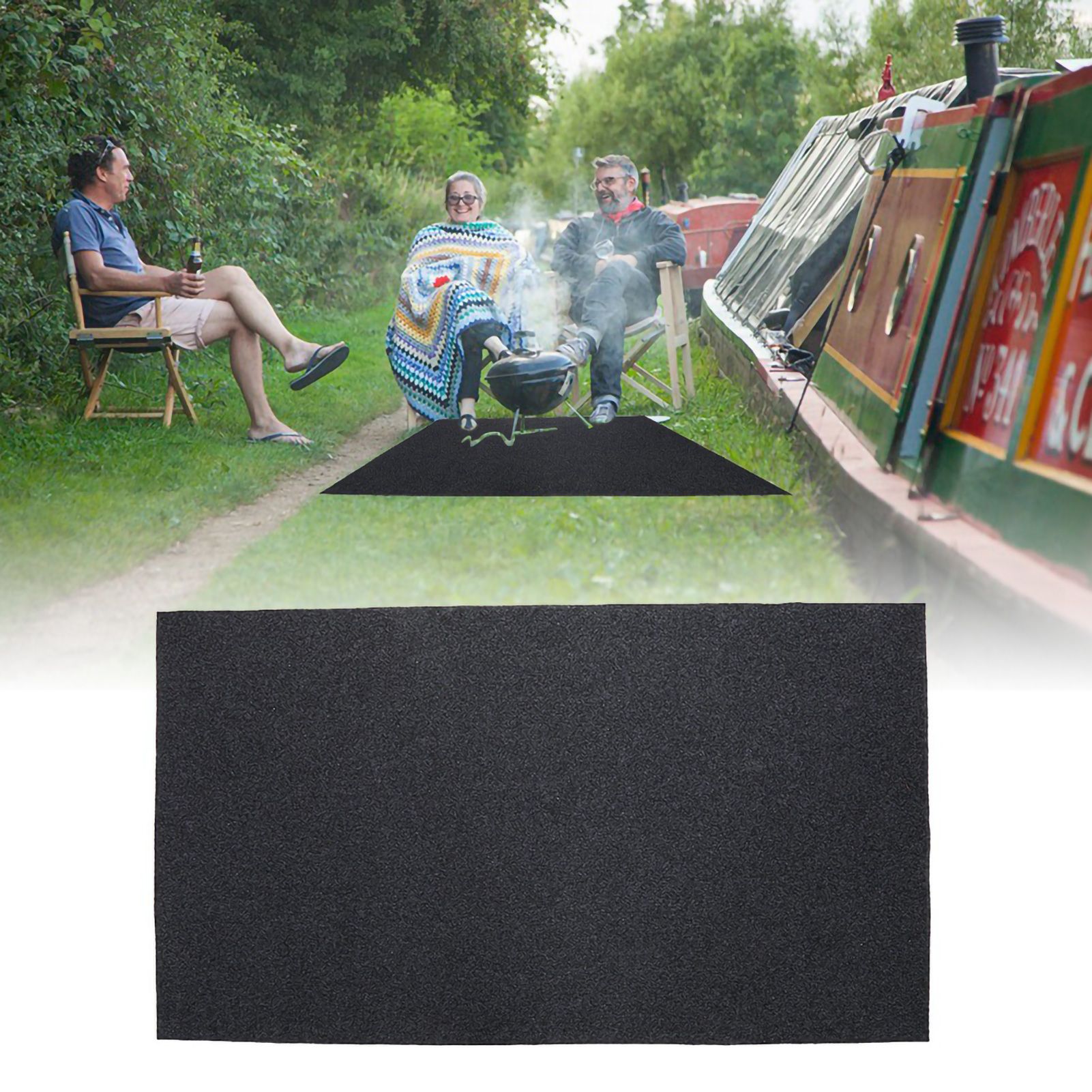 Flame Retardant Heat Resistant BBQ Gas Grill Splatter Mat Mat Backyard Floor view 10