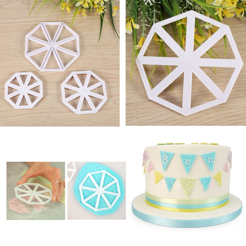 3pcs/set Bunting Flag Cutters Cake Decorating Mold Chocolate Fondant Mould DIY view 4