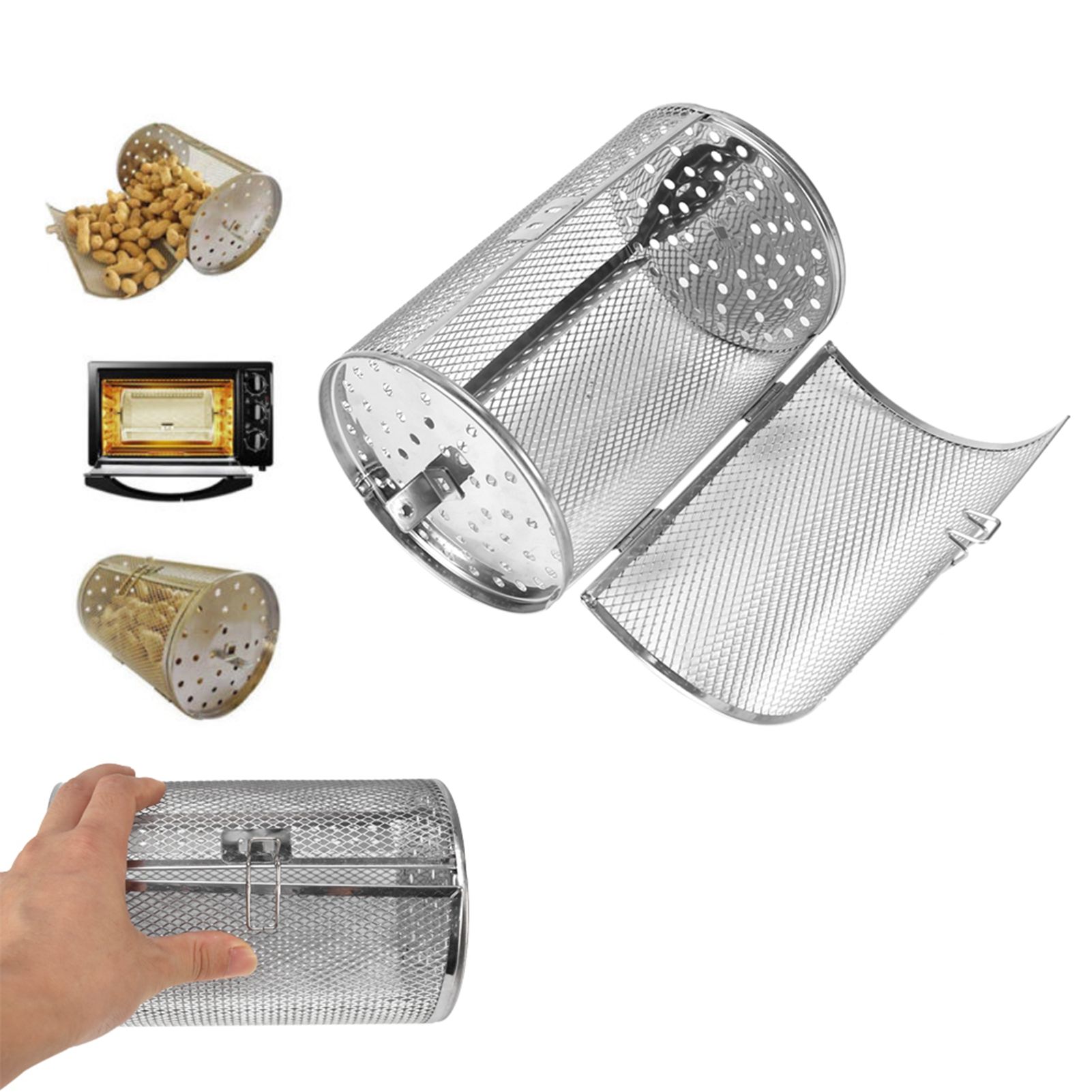 12*18cm Stainless Steel Bakeware Oven Roast Baking Rotary Nuts Beans Peanut view 11
