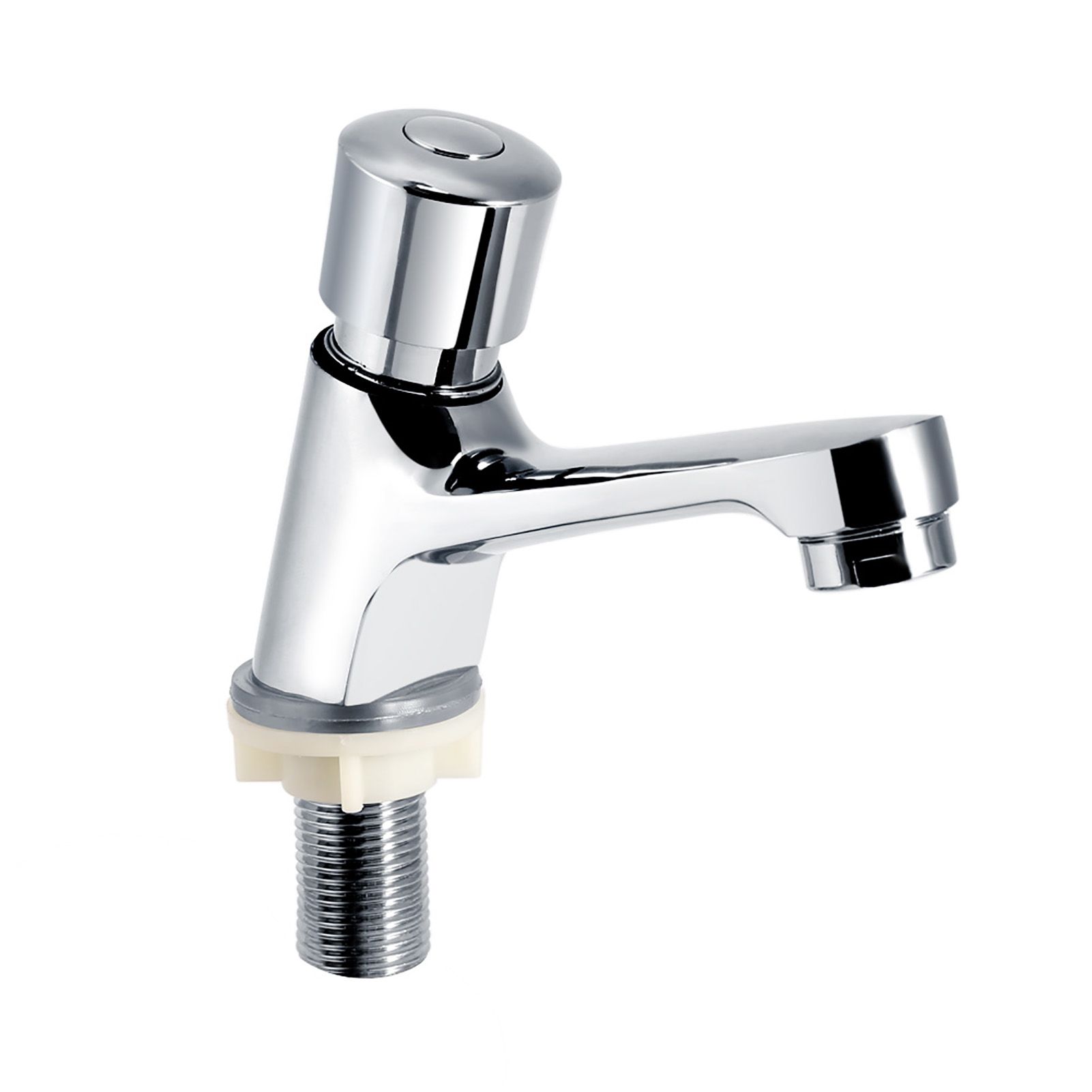 Public Ktchen Bathroom Chrome Plated Self Closing Water Saving Time Delay view 8