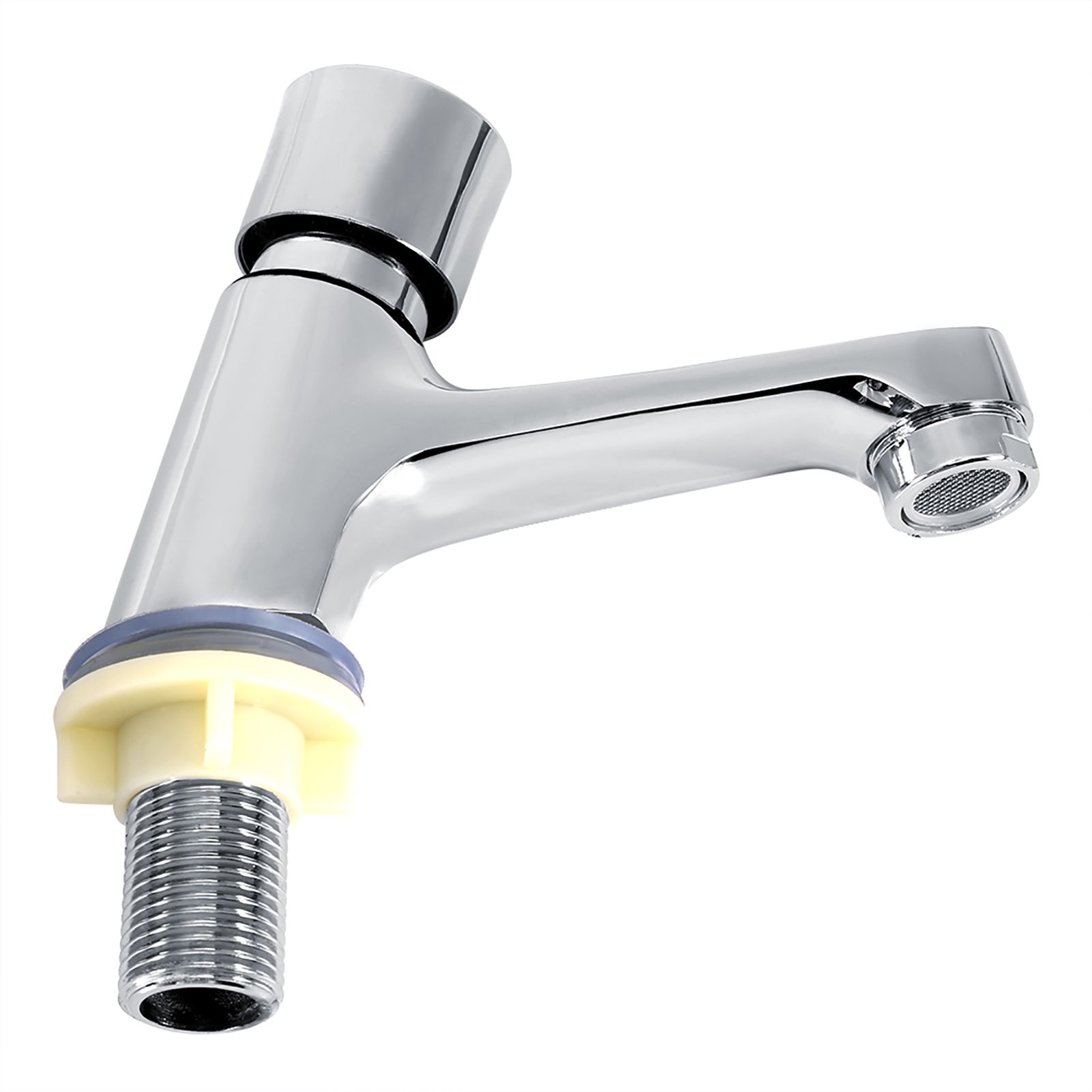 Public Ktchen Bathroom Chrome Plated Self Closing Water Saving Time Delay view 11