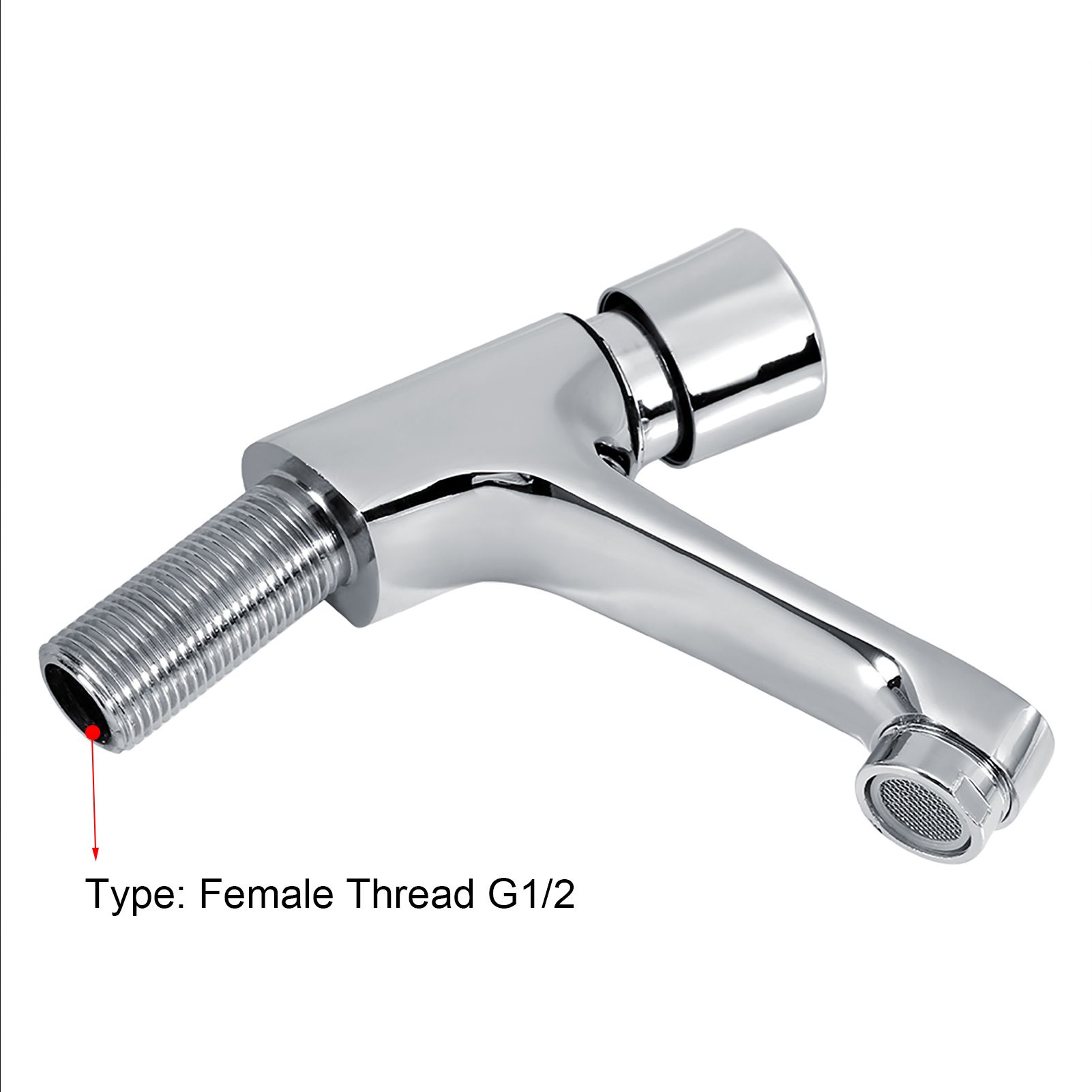 Public Ktchen Bathroom Chrome Plated Self Closing Water Saving Time Delay view 14