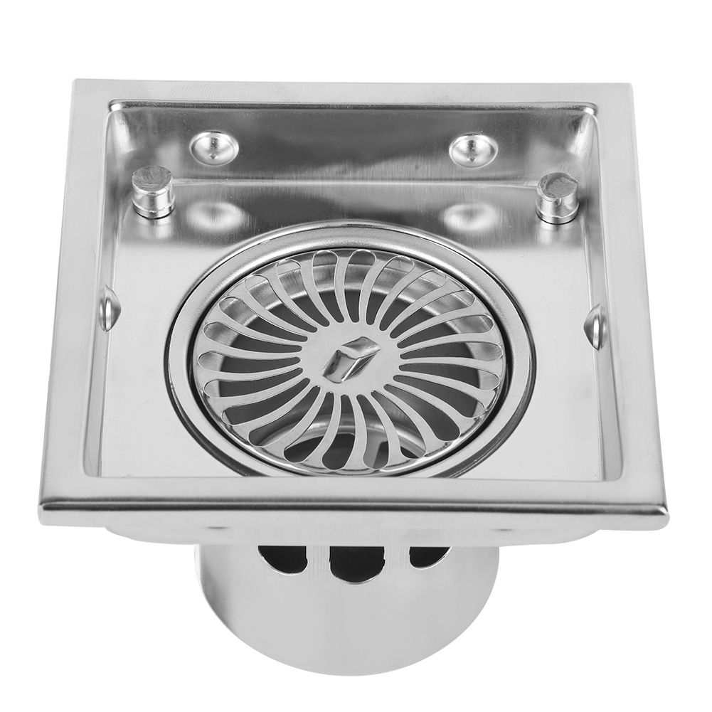 Home Stainless Steel Square Shape Anti odor Bathroom Floor Drain Waste Gate view 3