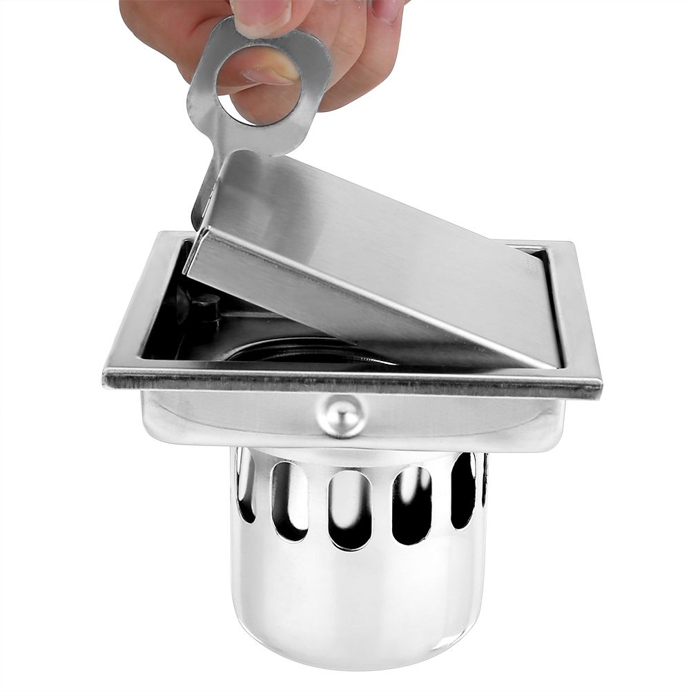 Home Stainless Steel Square Shape Anti odor Bathroom Floor Drain Waste Gate view 8